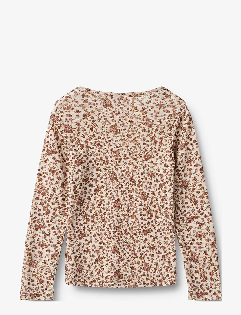 Wheat - Wool T-Shirt L/S Alfie - pikkade varrukatega t-särgid - rose flowers - 1