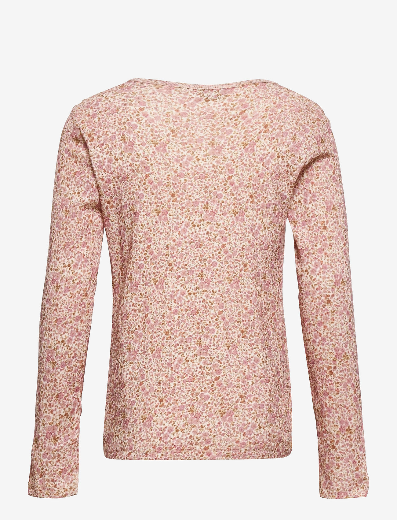 Wheat - Wool T-Shirt LS - ivory flowers - 1
