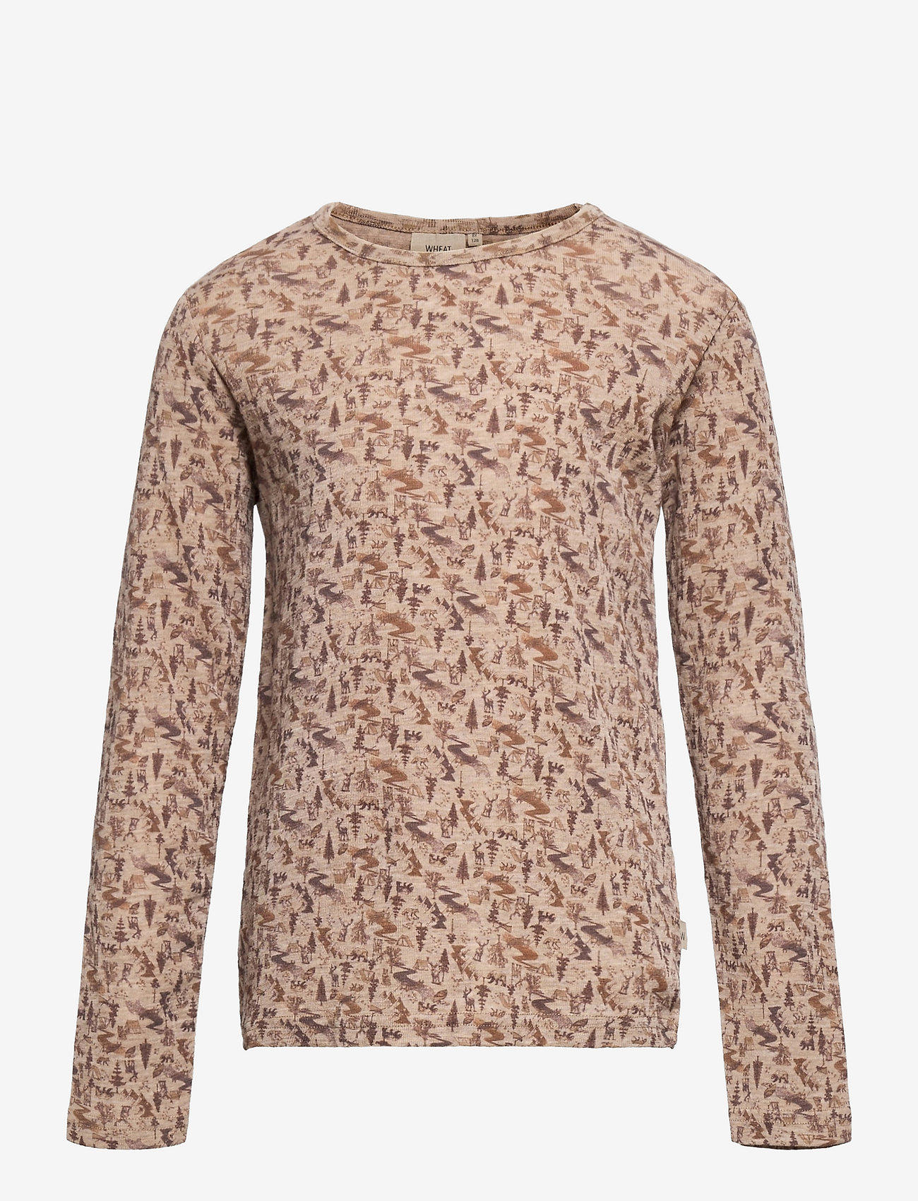 Wool T-Shirt LS - KHAKI WILD LIFE