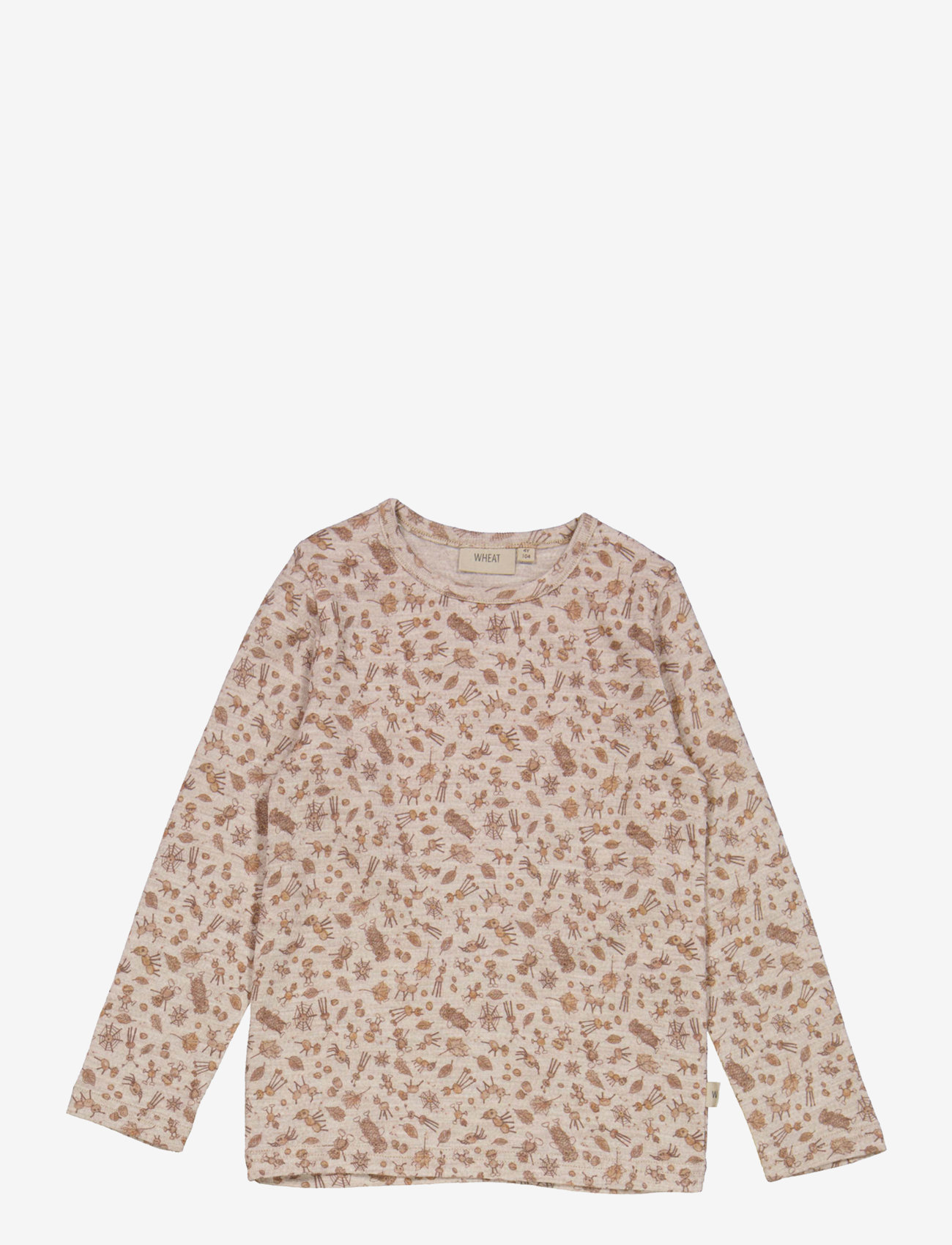 Wheat - Wool T-Shirt LS - beige chestnut - 0