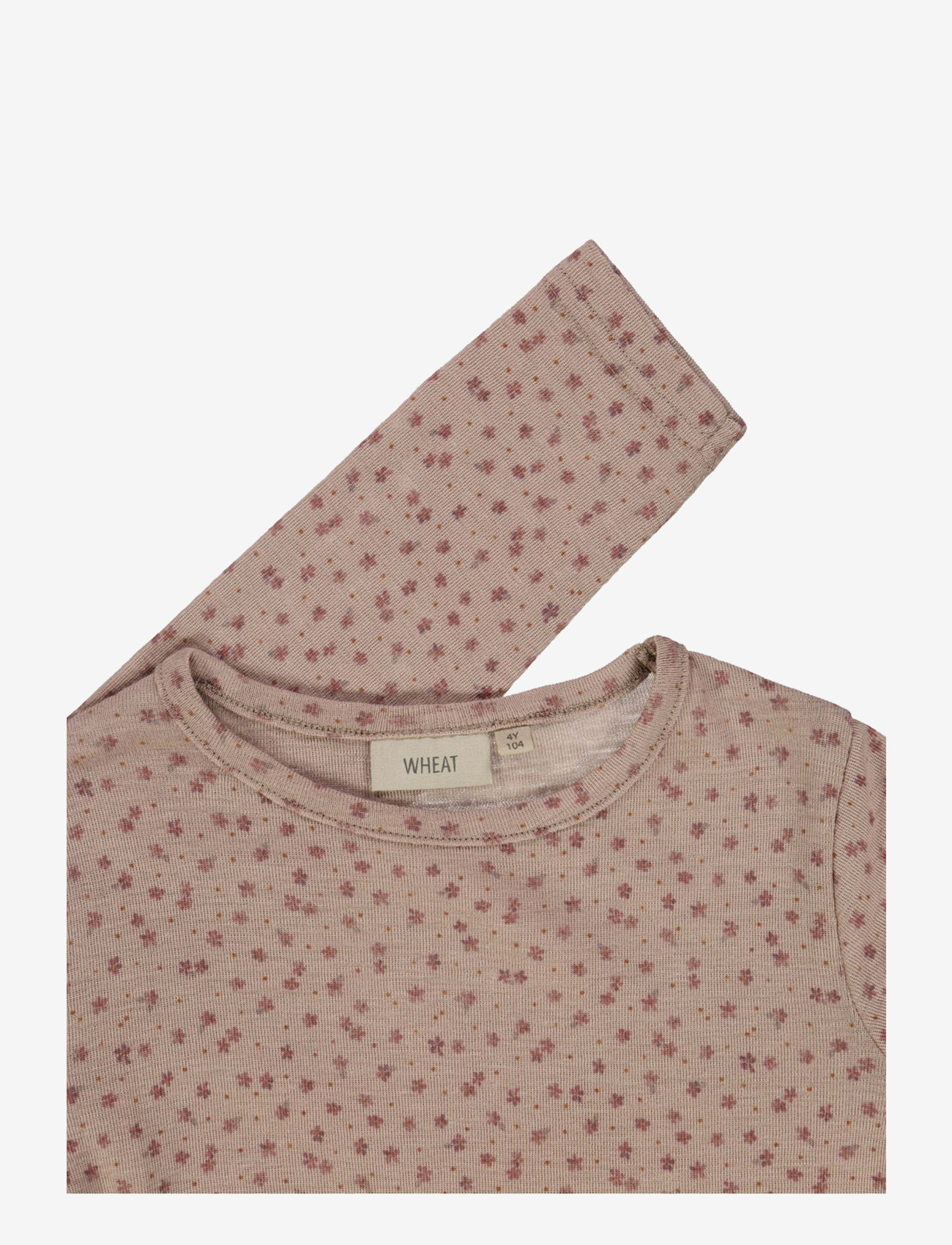 Wheat - Wool T-Shirt LS - flower dots - 1