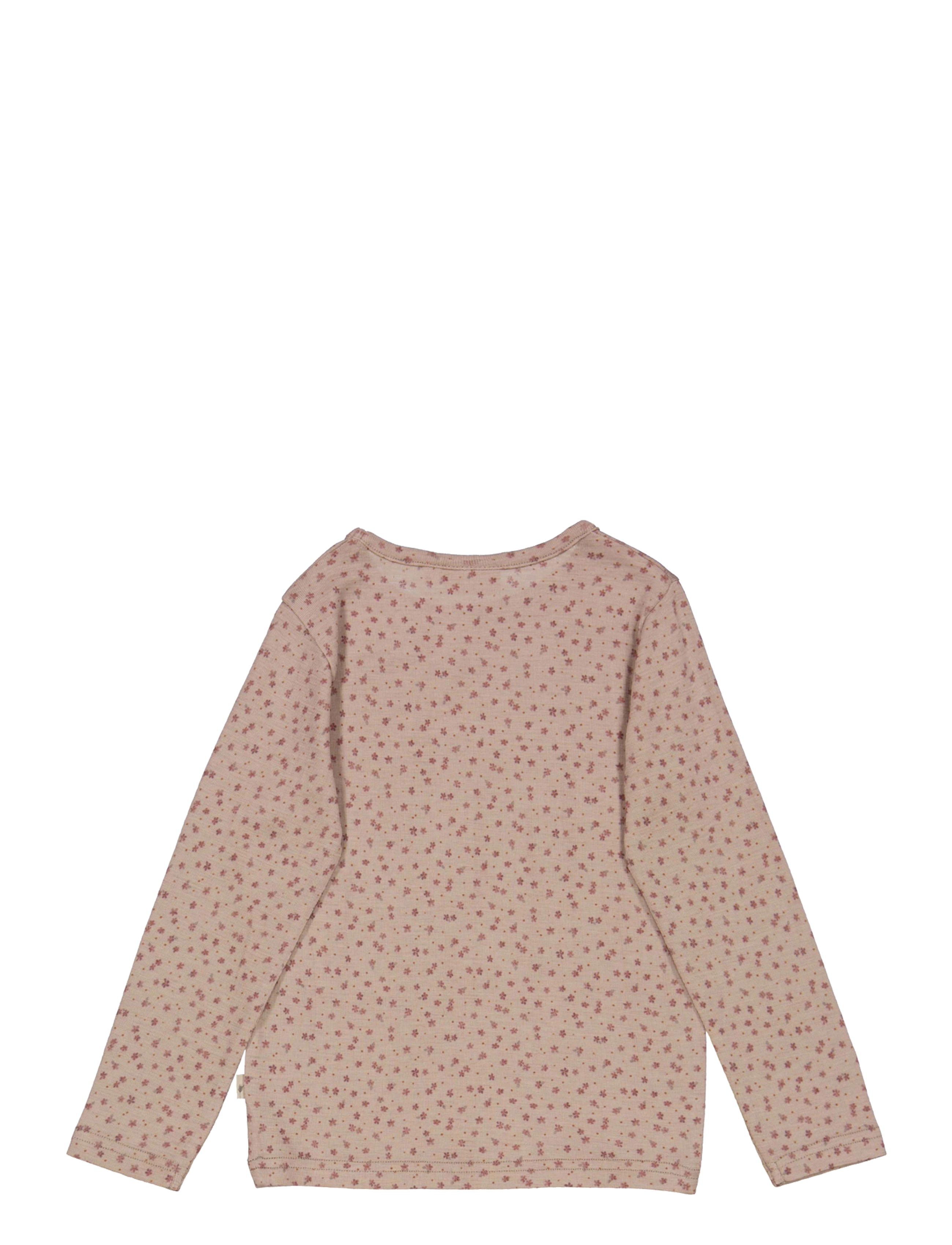 Wheat - Wool T-Shirt LS - flower dots - 2