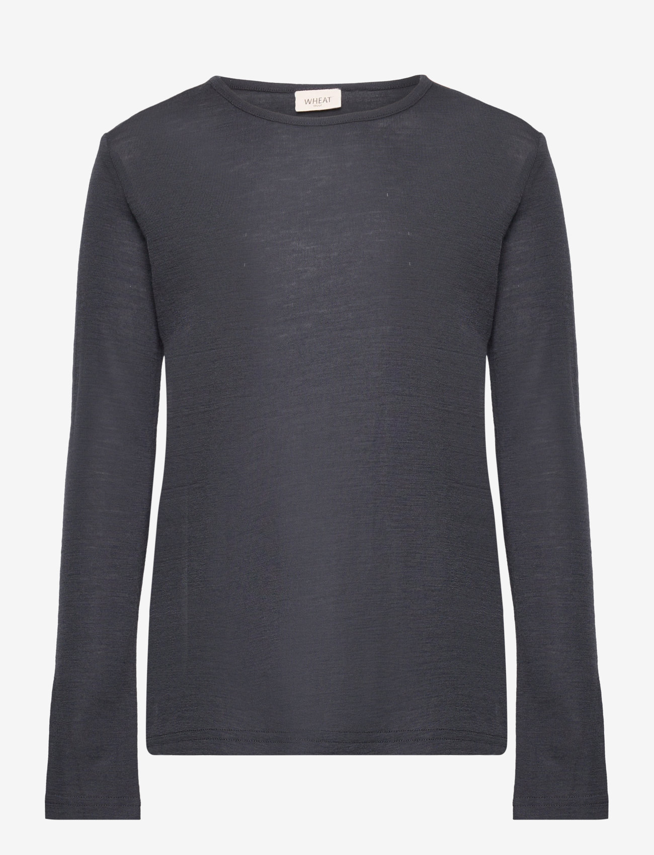 Wheat - Wool T-Shirt LS - navy - 0