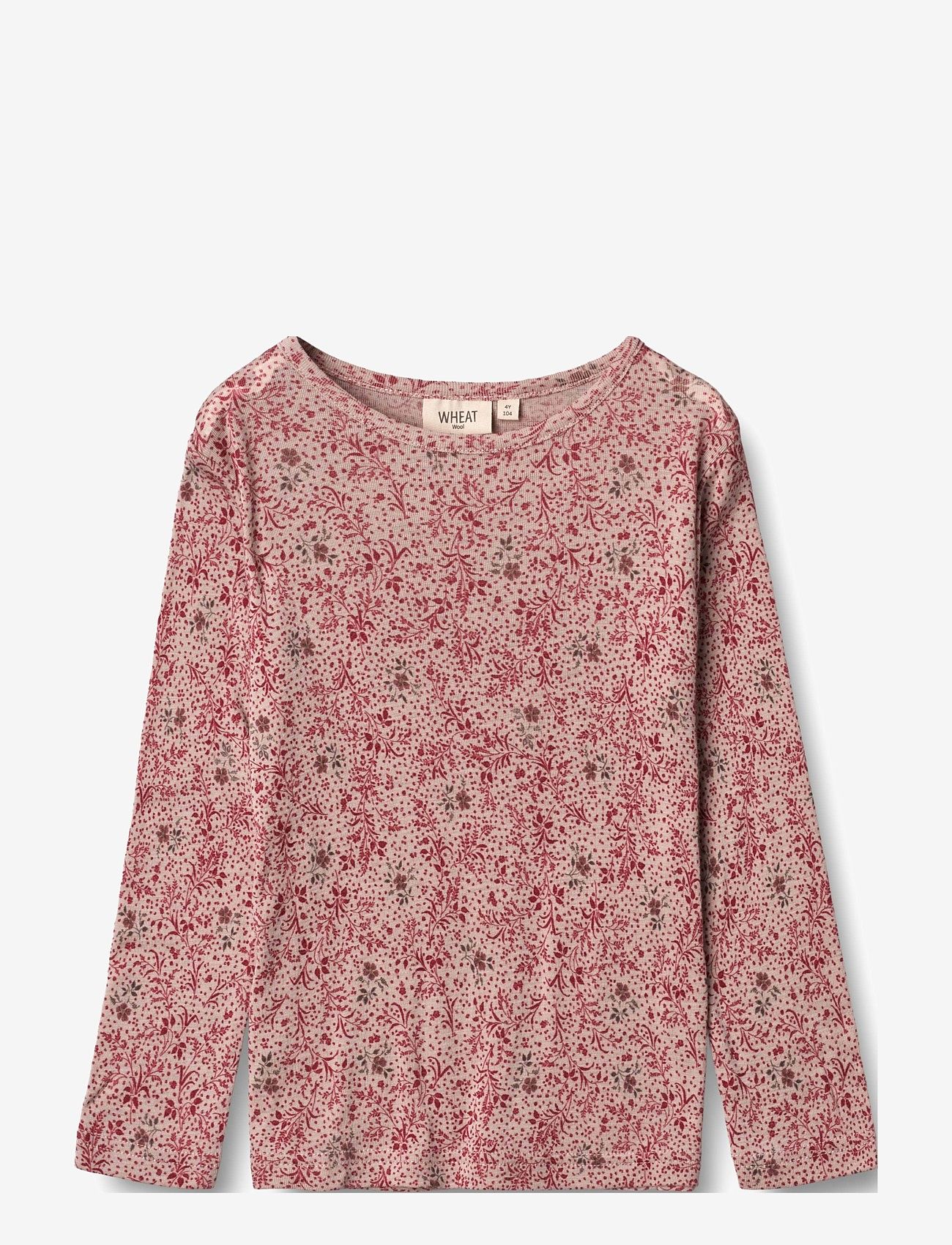 Wheat - Wool T-Shirt LS - cherry flowers - 0
