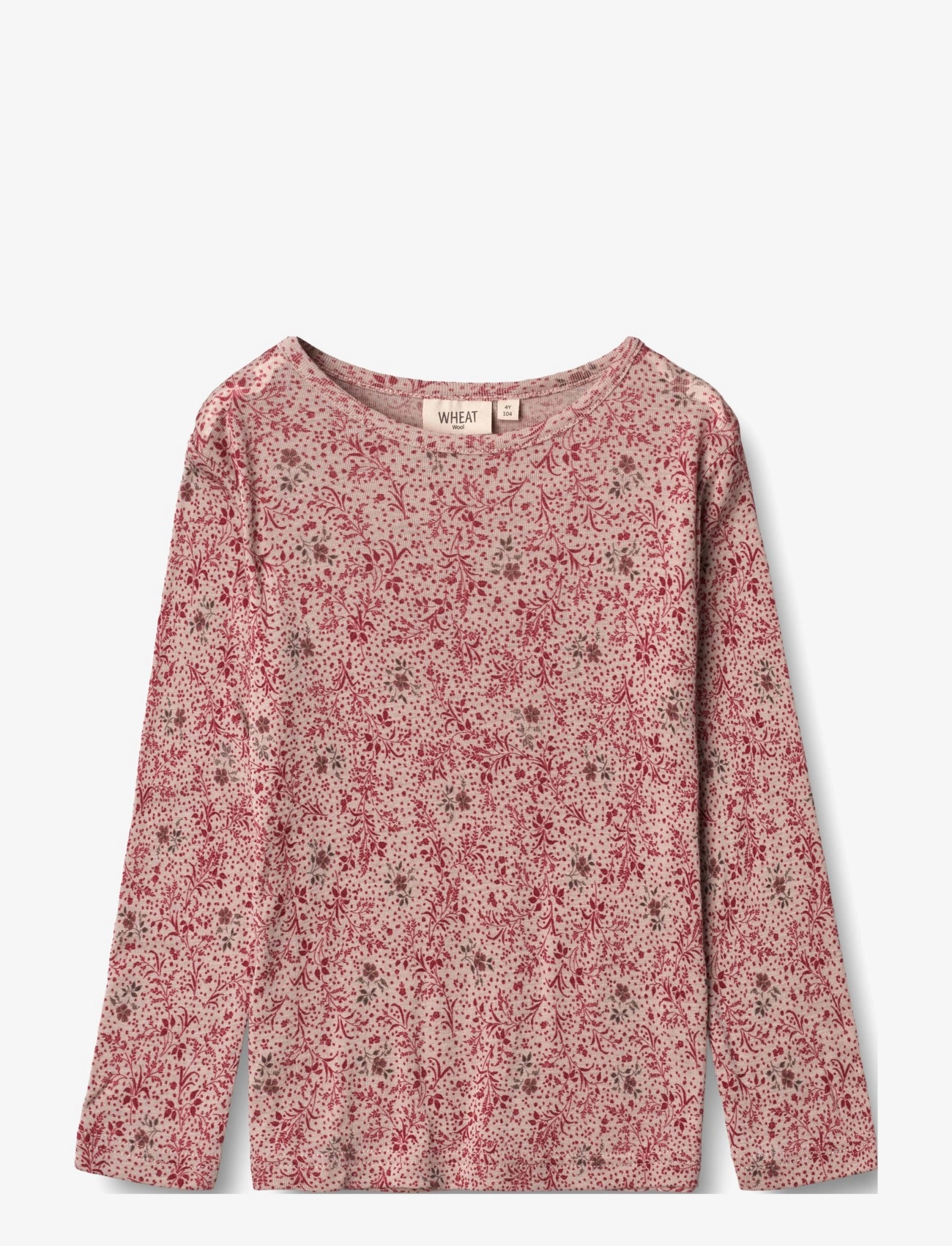 Wool T-Shirt LS - CHERRY FLOWERS