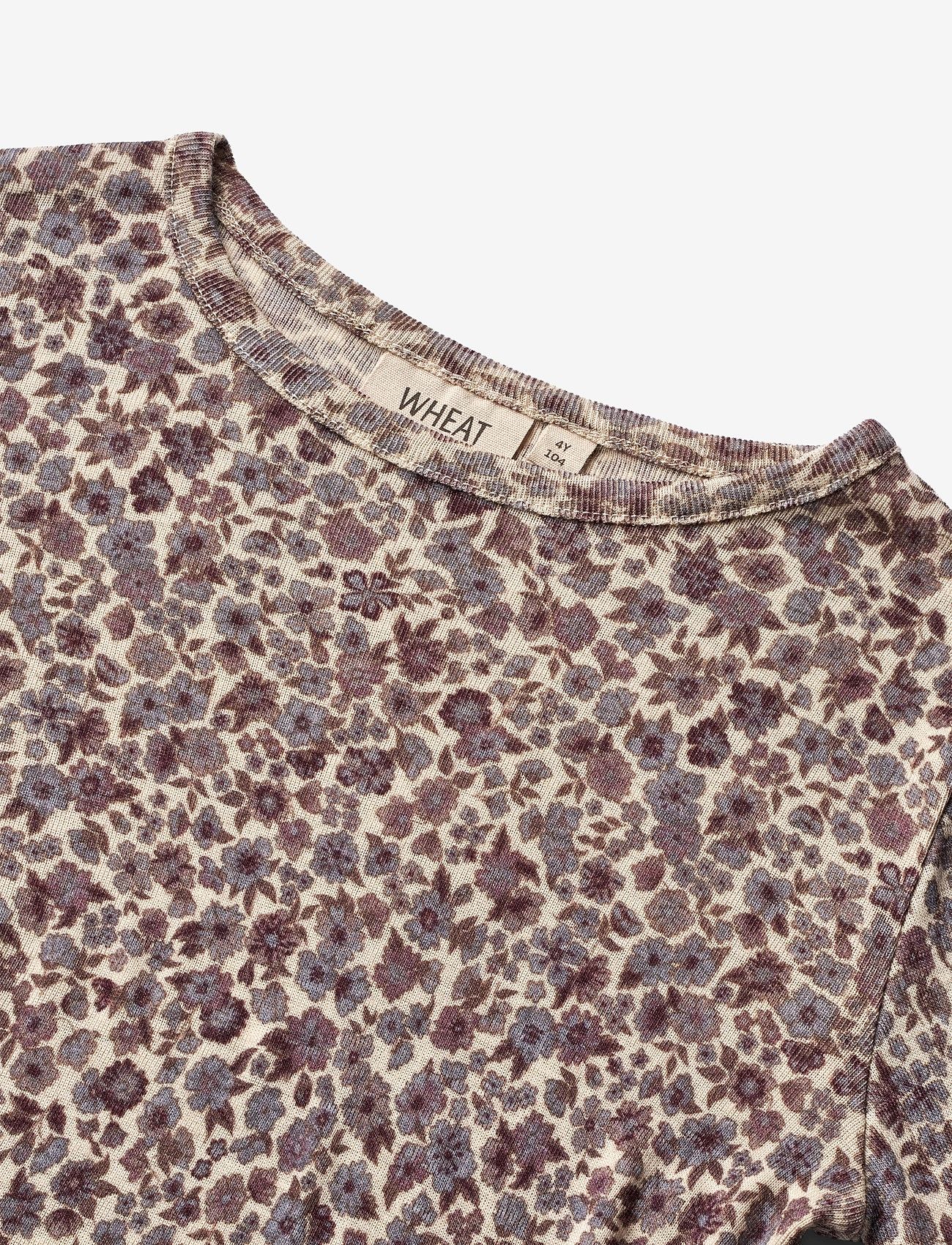 Wheat - Wool T-Shirt LS - purple flowers - 2
