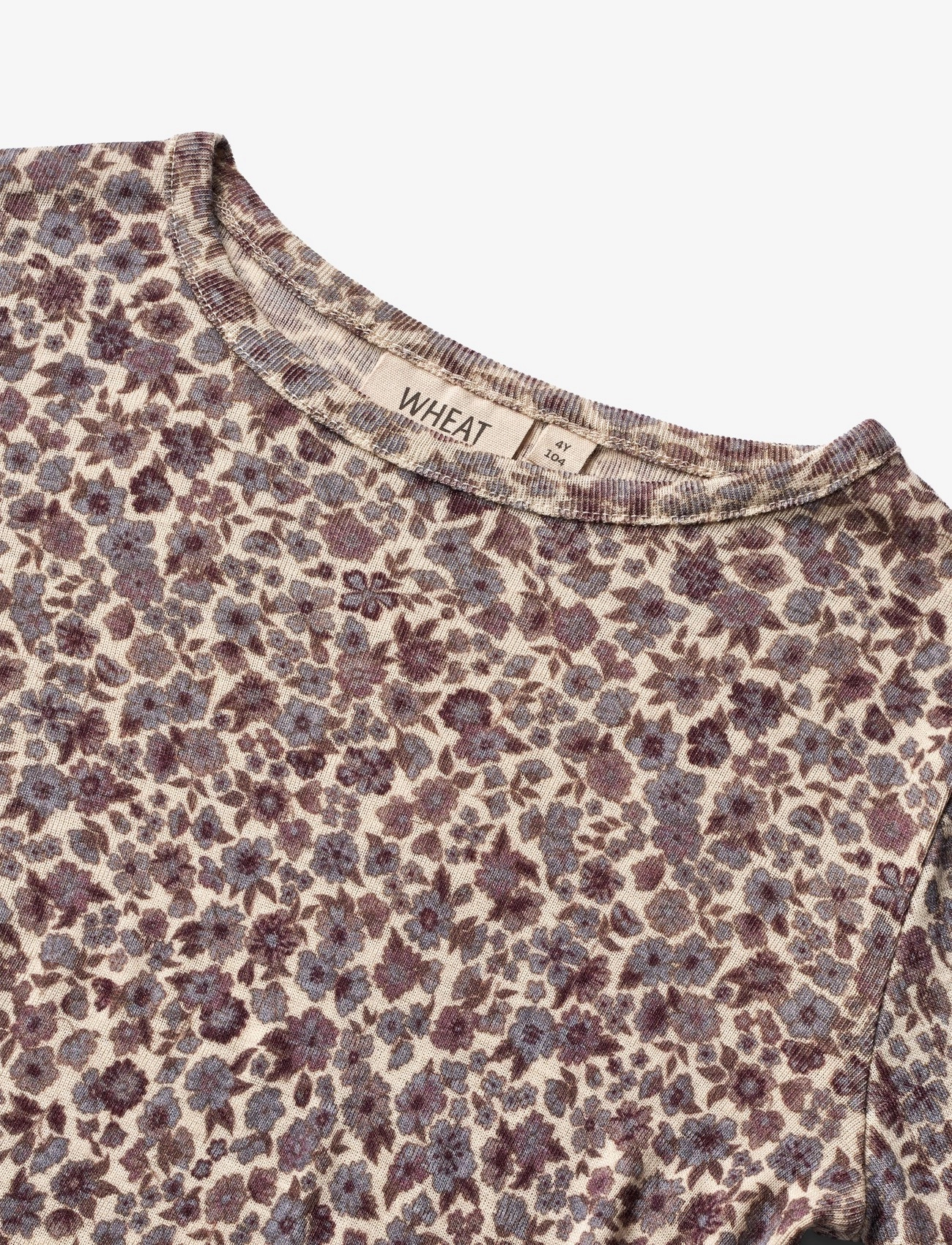 Wheat - Wool T-Shirt LS - purple flowers - 2