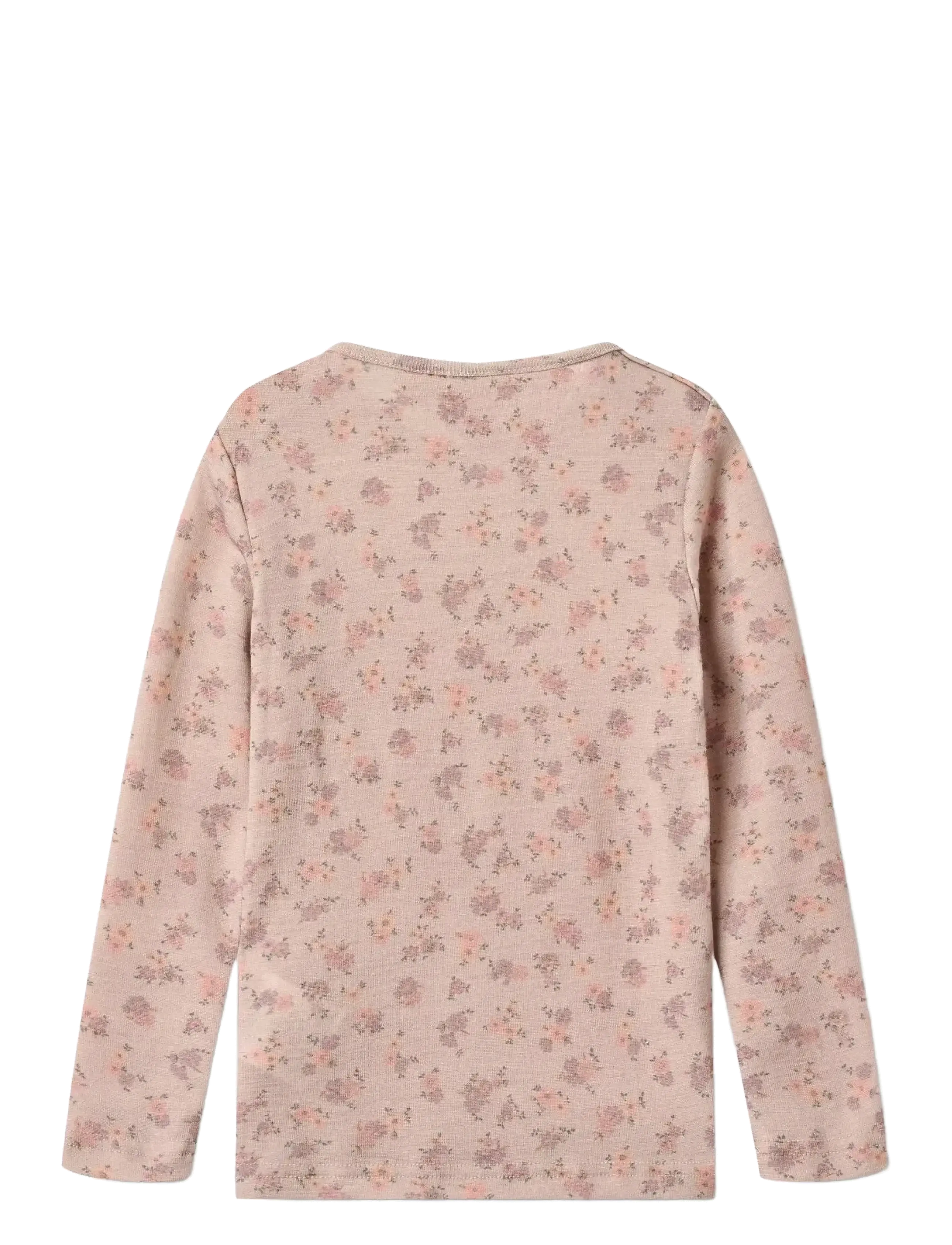 Wheat - Wool T-Shirt L/S Alfie - lilac flowers - 1