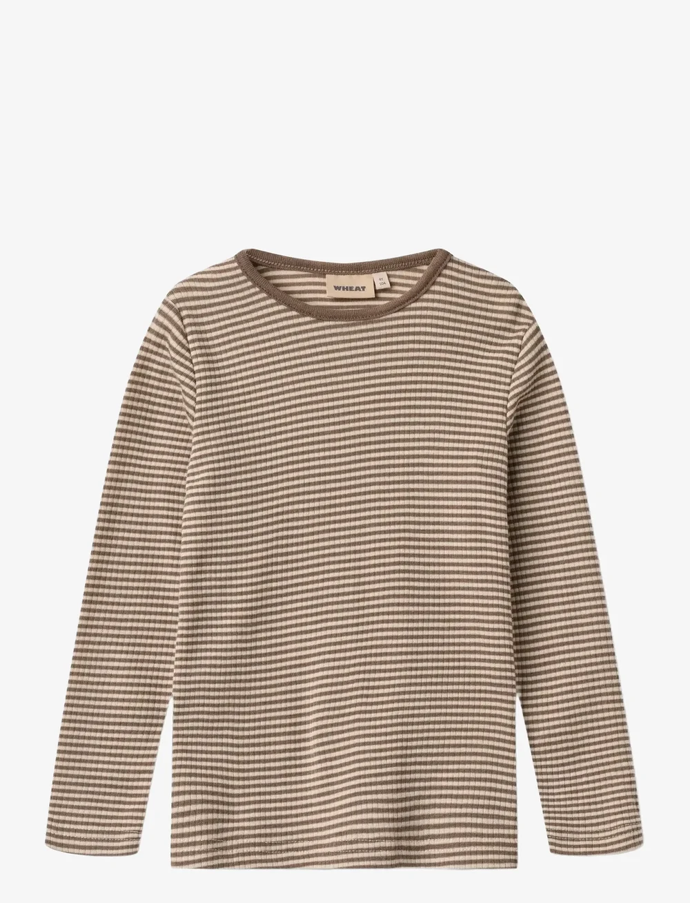 Wheat - Wool T-Shirt L/S Alfie - langärmelig - wood stripe - 0
