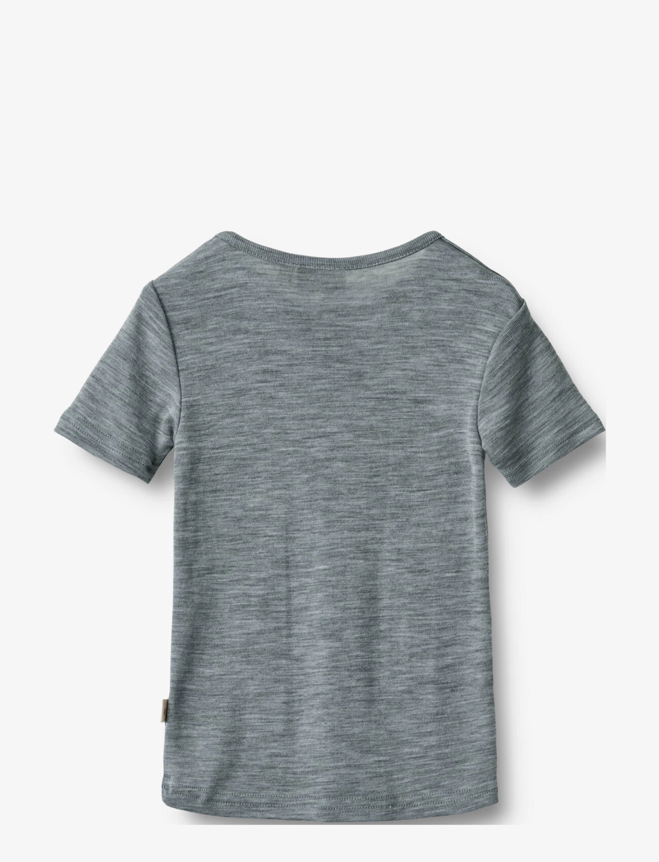 Wheat - Wool T-shirt S/S Seo - short-sleeved t-shirts - melange grey - 1