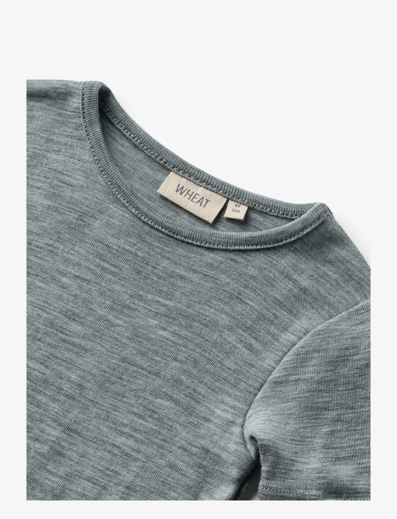 Wheat - Wool T-shirt S/S Seo - short-sleeved t-shirts - melange grey - 2