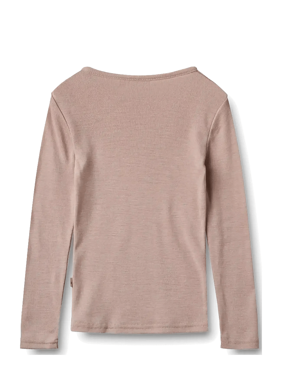 Wheat - Wool T-Shirt L/S Alfie - dry rose - 1
