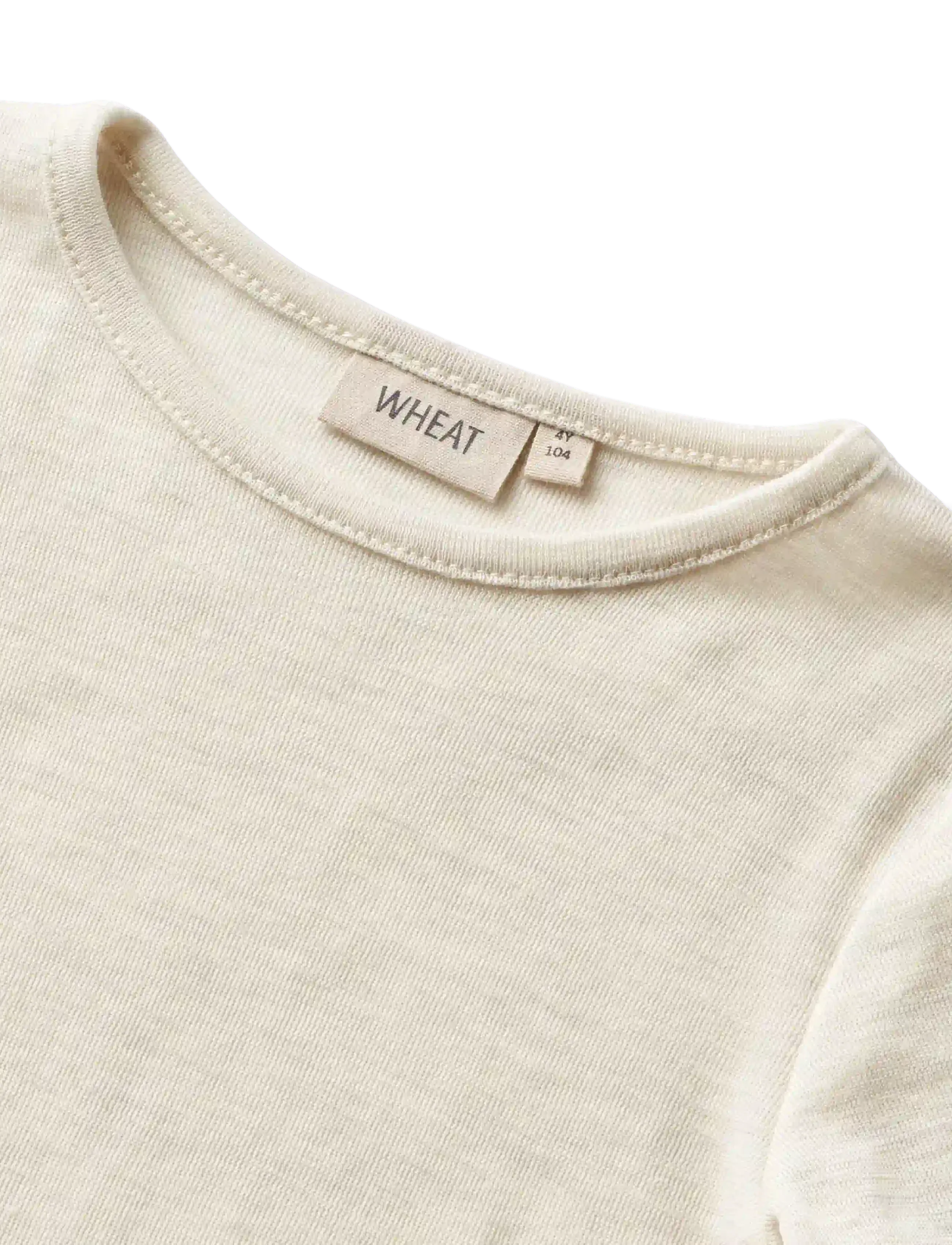 Wheat - Wool T-Shirt L/S Alfie - underställströjor - eggshell melange - 2