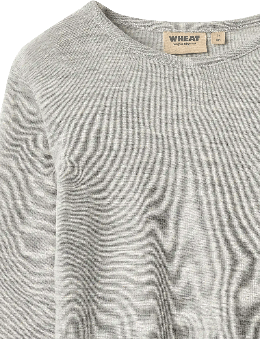 Wheat - Wool T-Shirt L/S Alfie - melange grey - 2