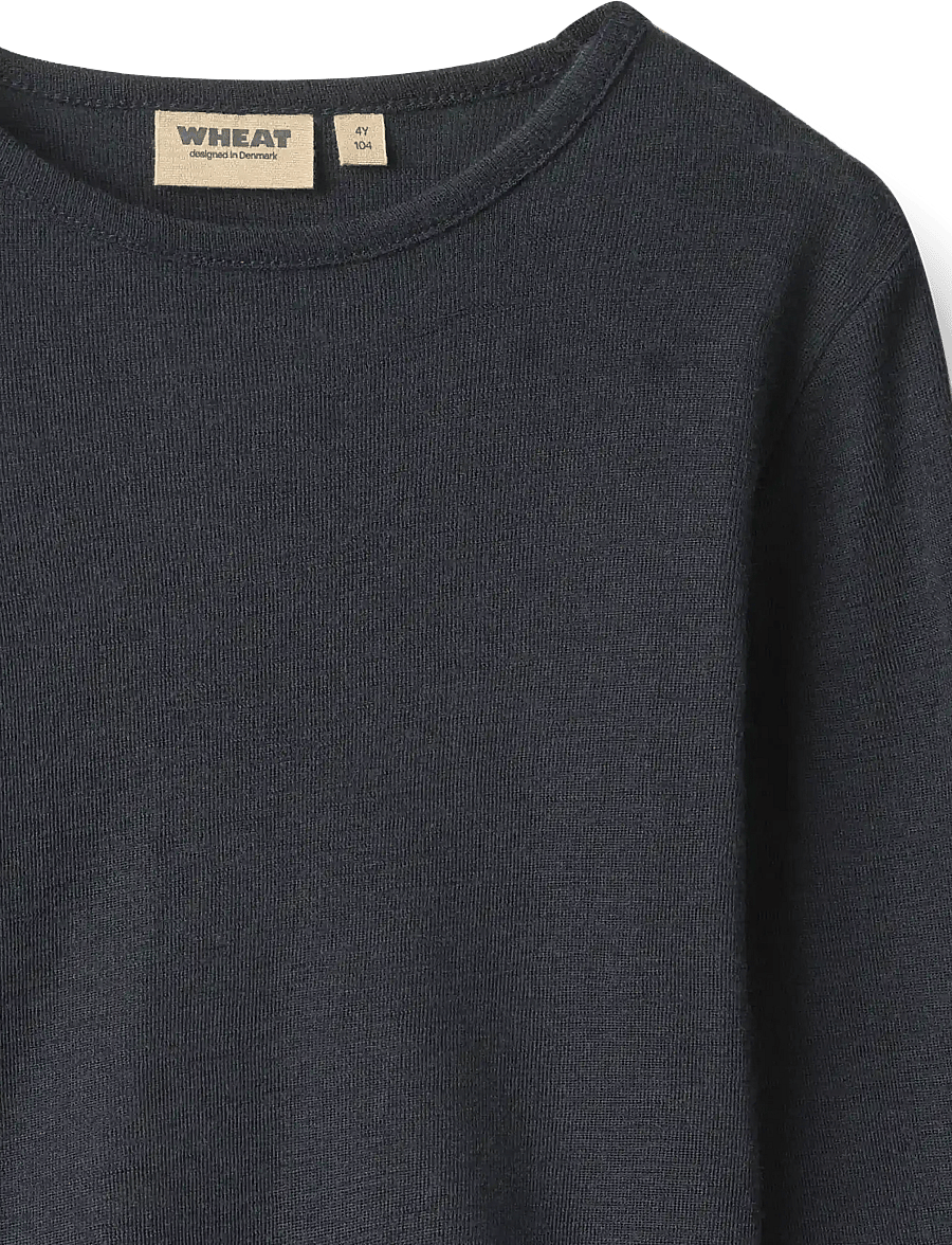 Wheat - Wool T-Shirt L/S Alfie - funktionsunterwäsche - oberteile - navy - 2