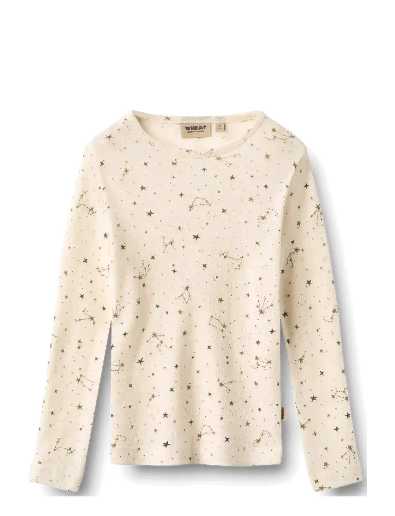 Wheat Wool T-Shirt L/S Alfie - Oberteile & T-Shirts - EGGSHELL STARS / cream