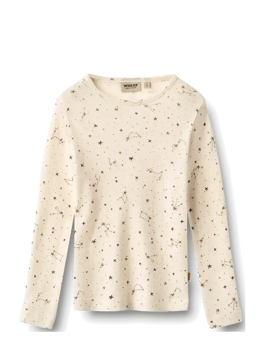 Wheat - Wool T-Shirt L/S Alfie - langärmelig - eggshell stars - 0