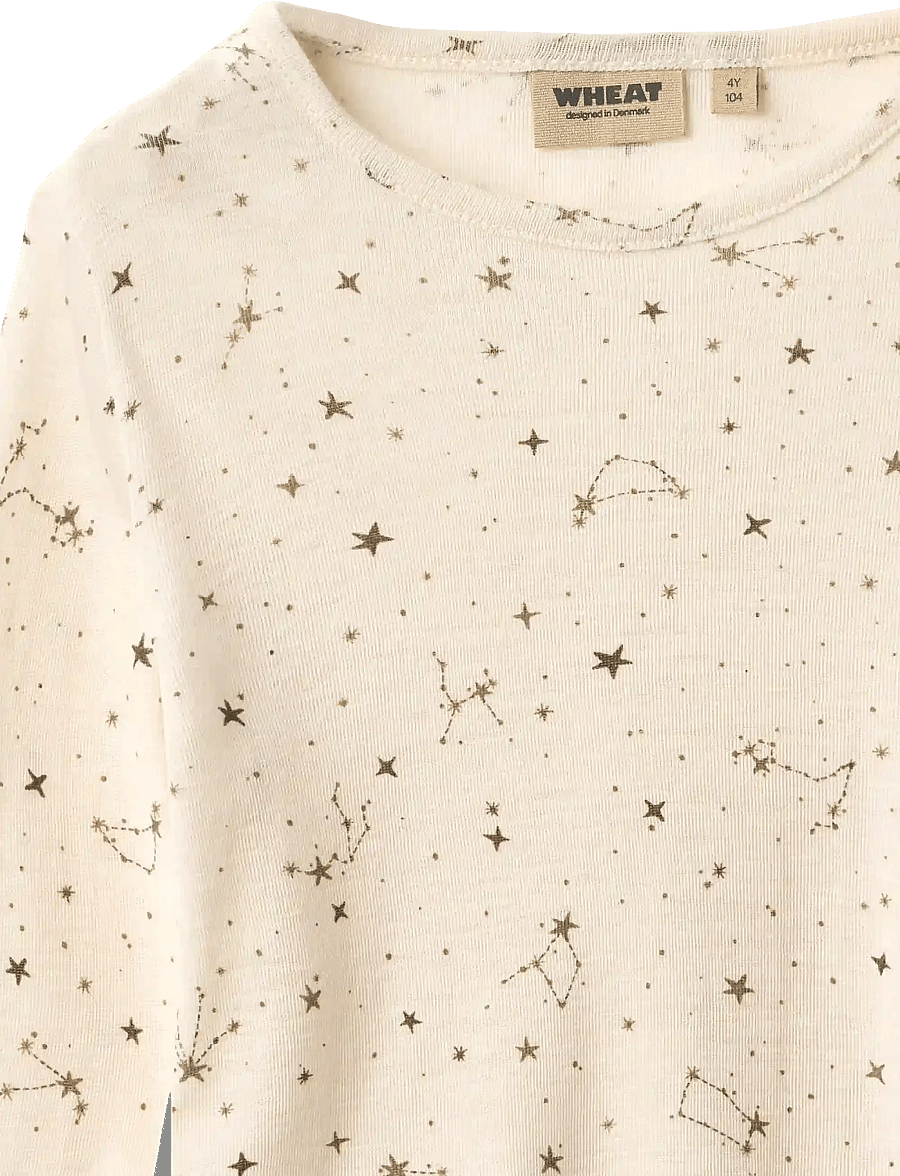 Wheat - Wool T-Shirt L/S Alfie - langärmelig - eggshell stars - 2