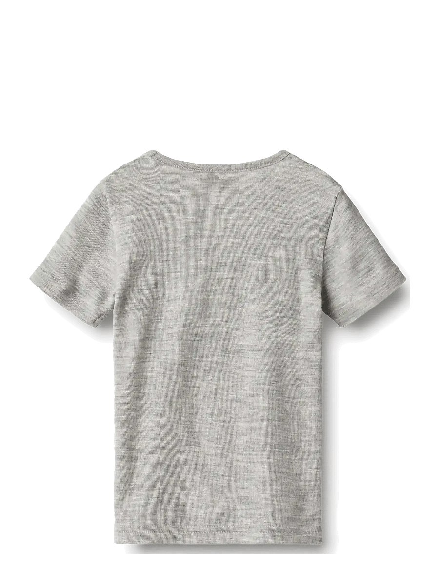 Wheat - Wool T-Shirt S/S Seo - kurzärmelige - melange grey - 1