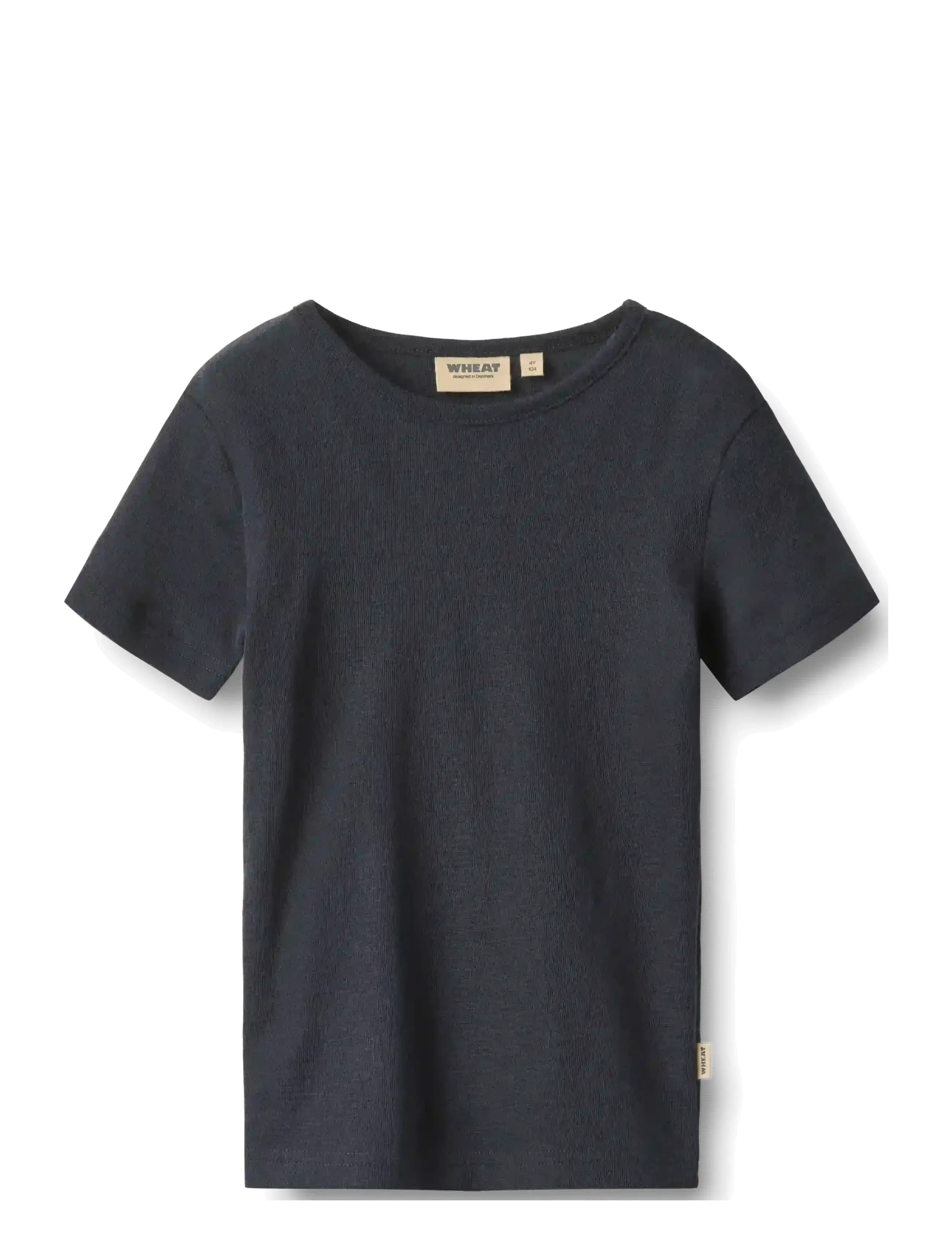 Wheat Wool T-Shirt S/S Seo - Oberteile & T-Shirts - NAVY / navy