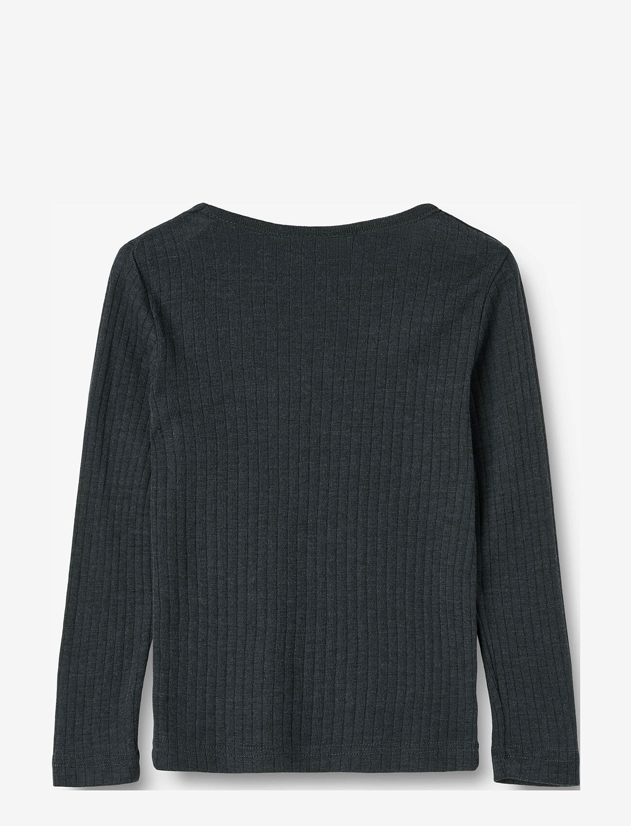 Wheat - Wool Silk t-shirt L/S Alfie - long-sleeved t-shirts - navy - 1