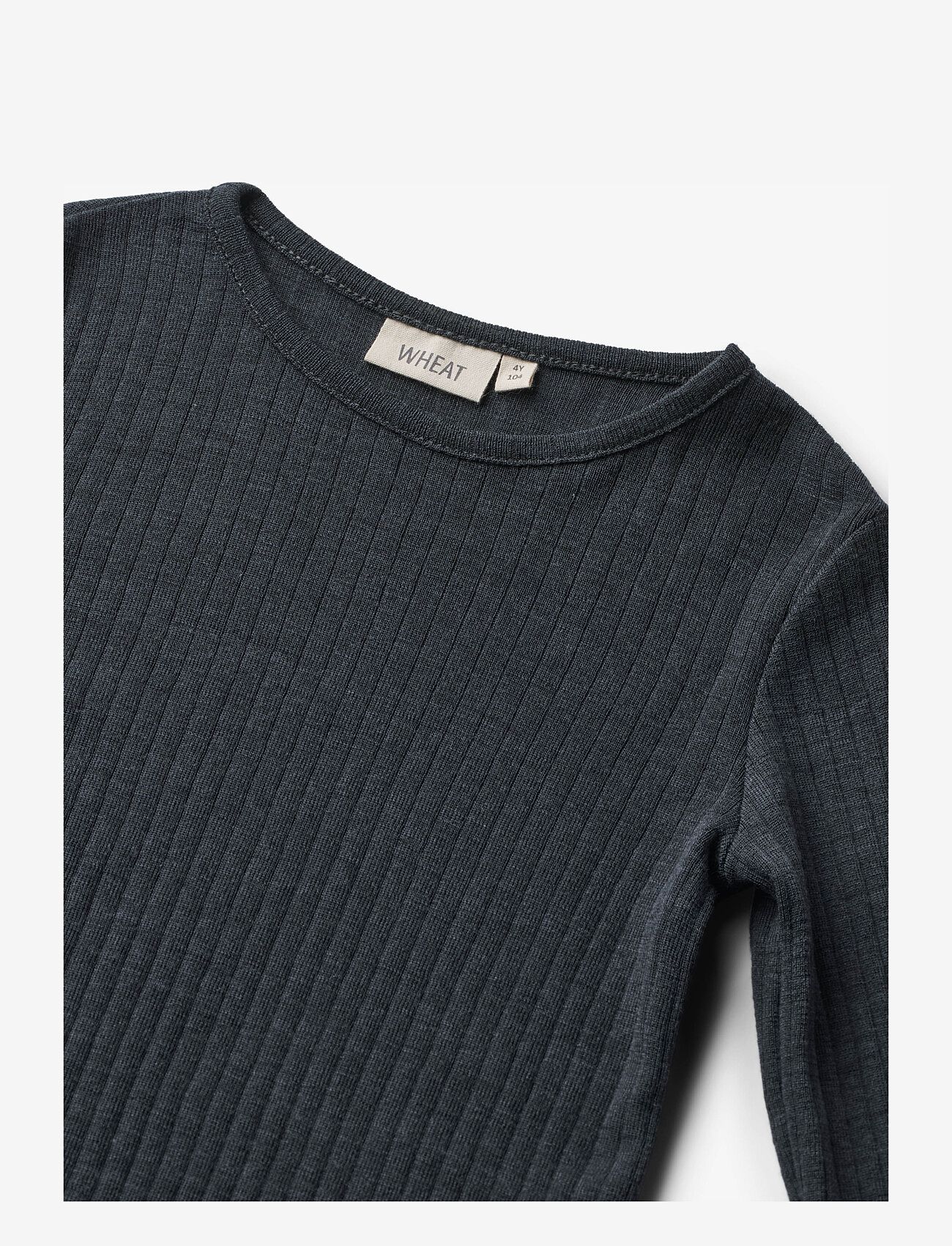 Wheat - Wool Silk t-shirt L/S Alfie - long-sleeved t-shirts - navy - 2