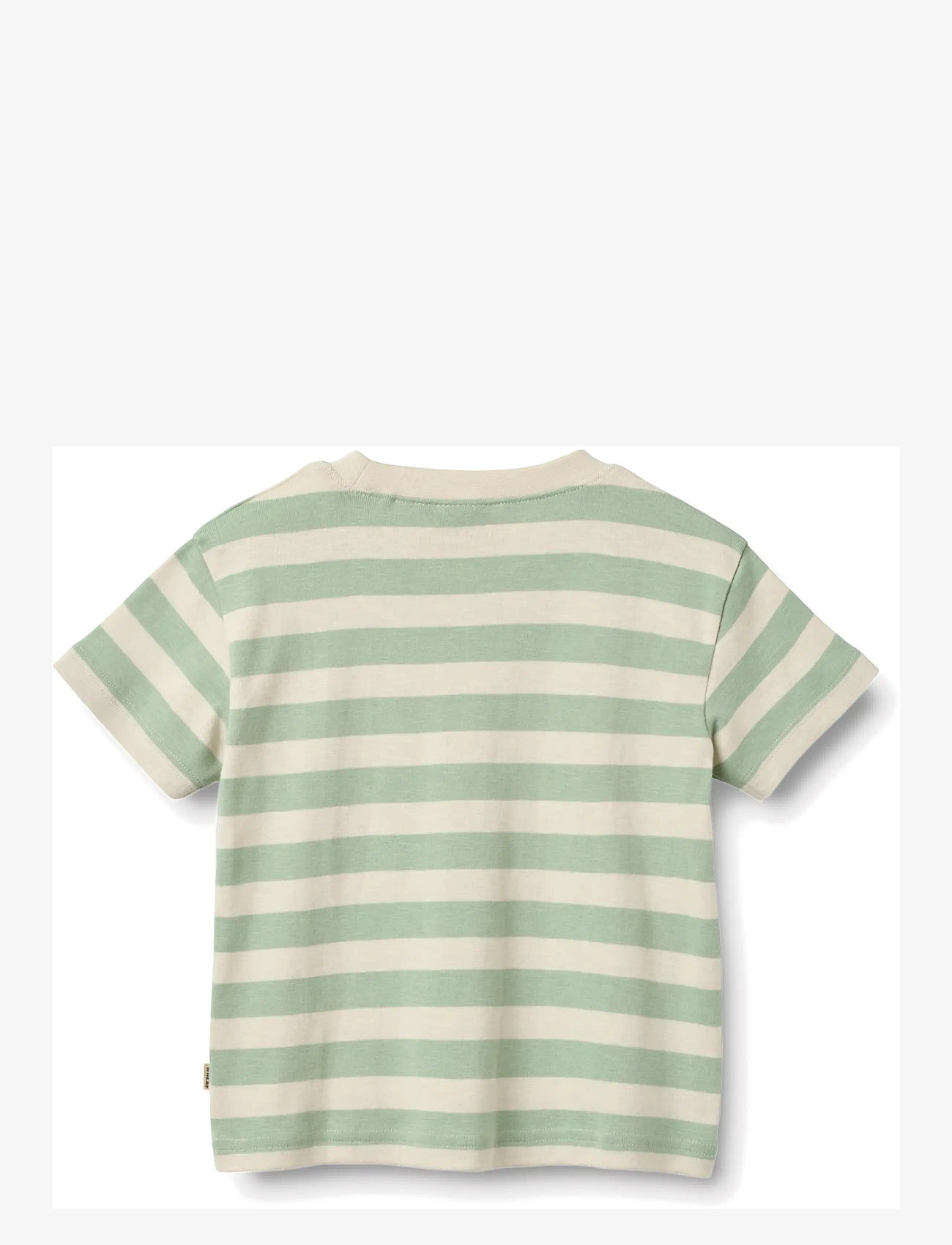 Wheat - T-shirt S/S Liam - kortärmade t-shirts - mint stripe - 1
