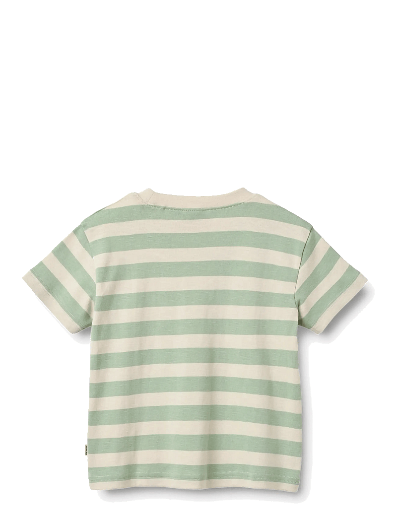 Wheat - T-shirt S/S Liam - kortärmade t-shirts - mint stripe - 1