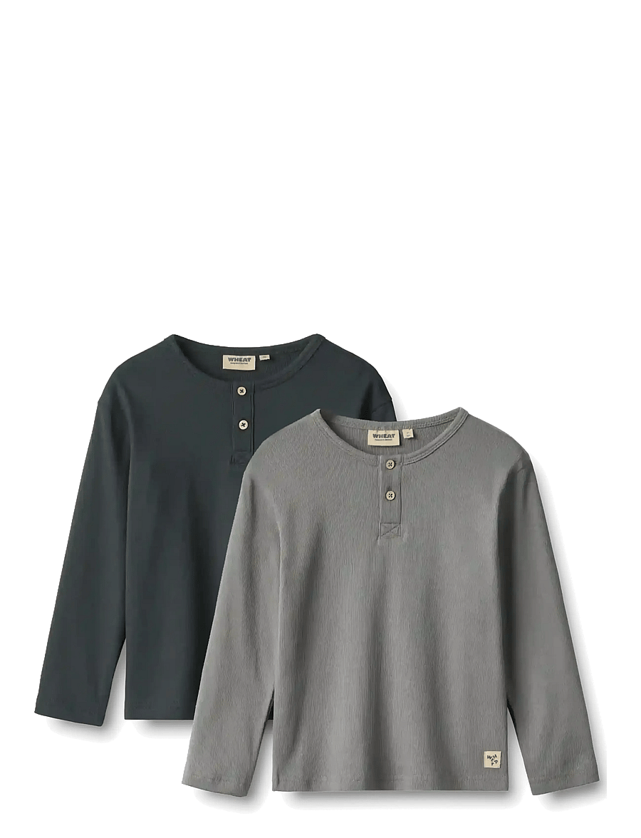 Wheat - T-shirt L/S Morris - pikkade varrukatega t-särgid - flint - 0