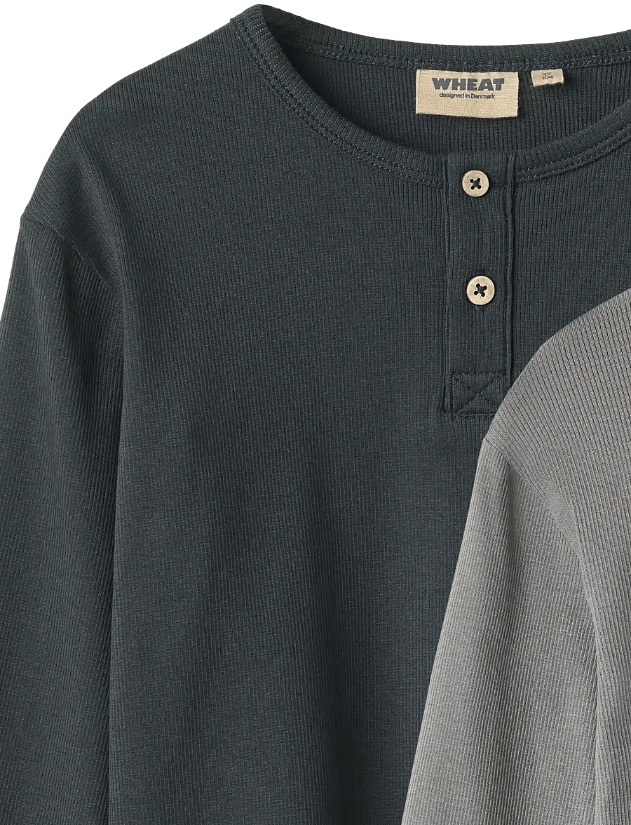 Wheat - T-shirt L/S Morris - pikkade varrukatega t-särgid - flint - 5