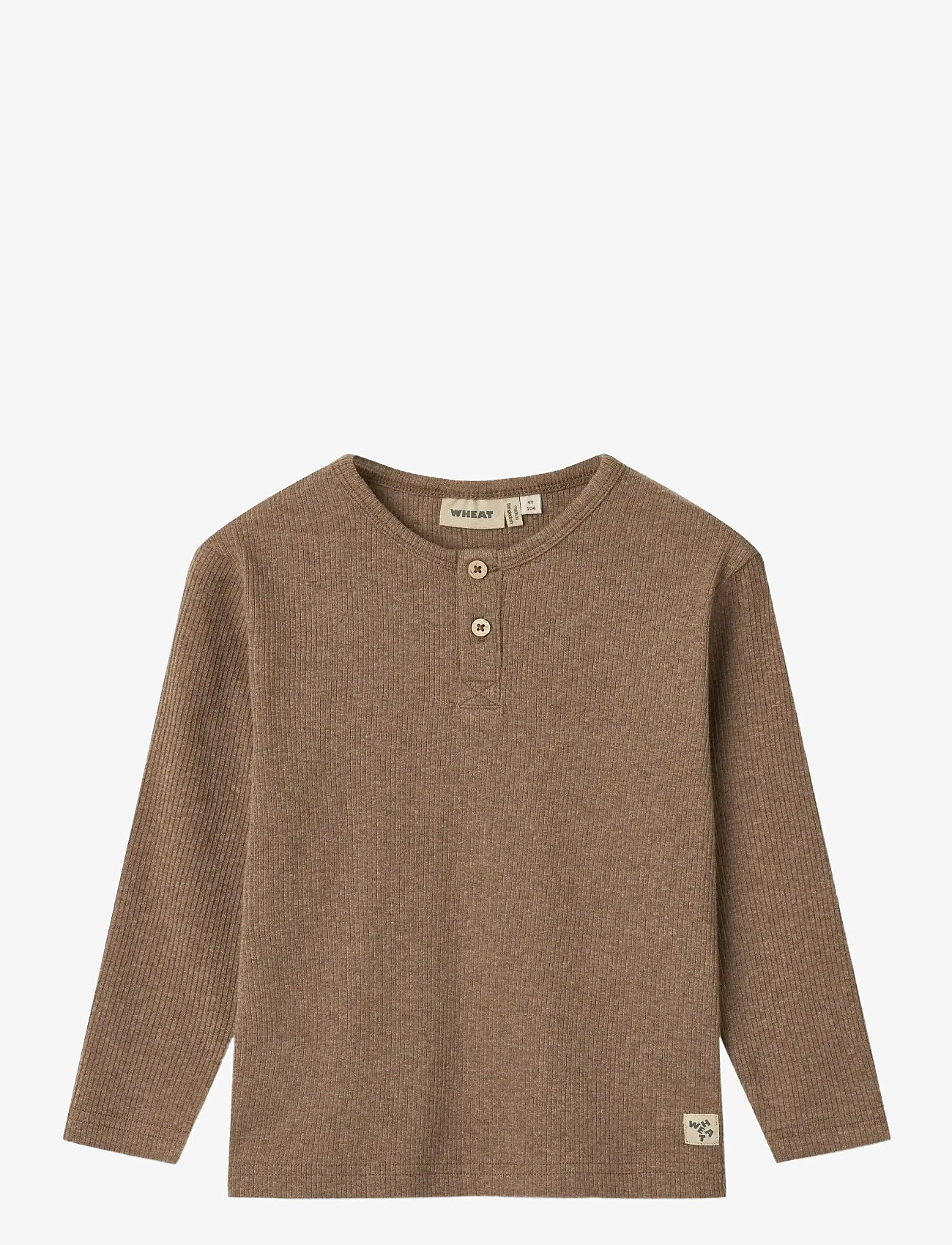 Wheat - T-shirt L/S Morris - långärmade t-shirts - coffee melange - 0