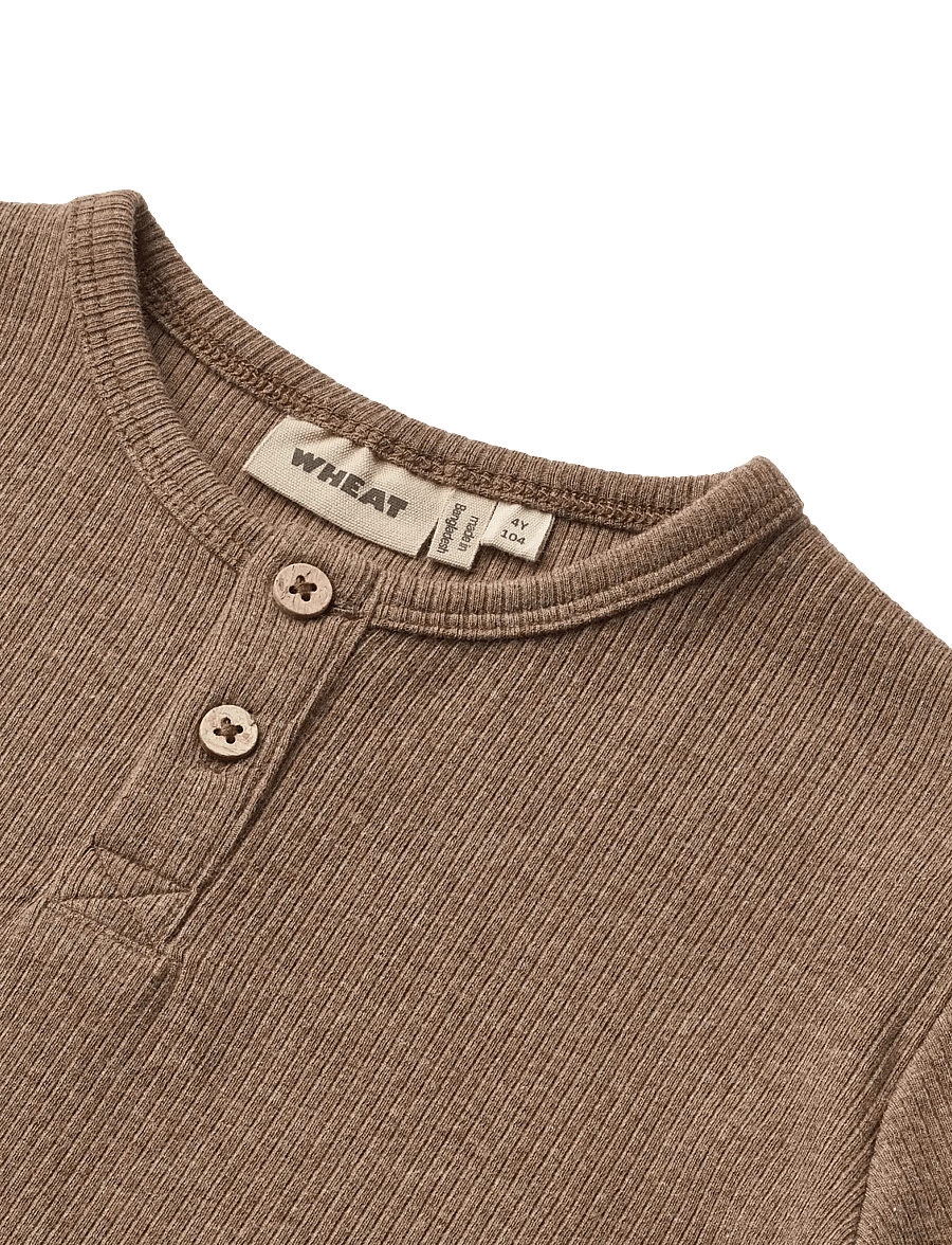 Wheat - T-shirt L/S Morris - långärmade t-shirts - coffee melange - 2