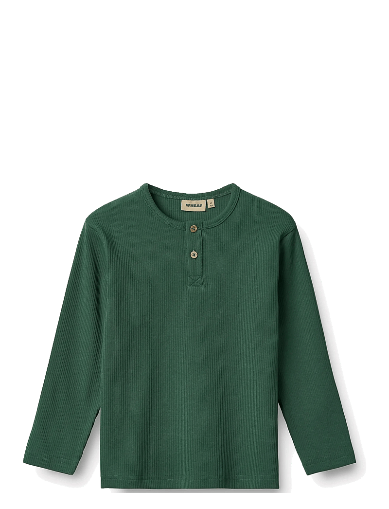 Wheat - T-shirt L/S Morris - t-shirts à manches longues - green - 1