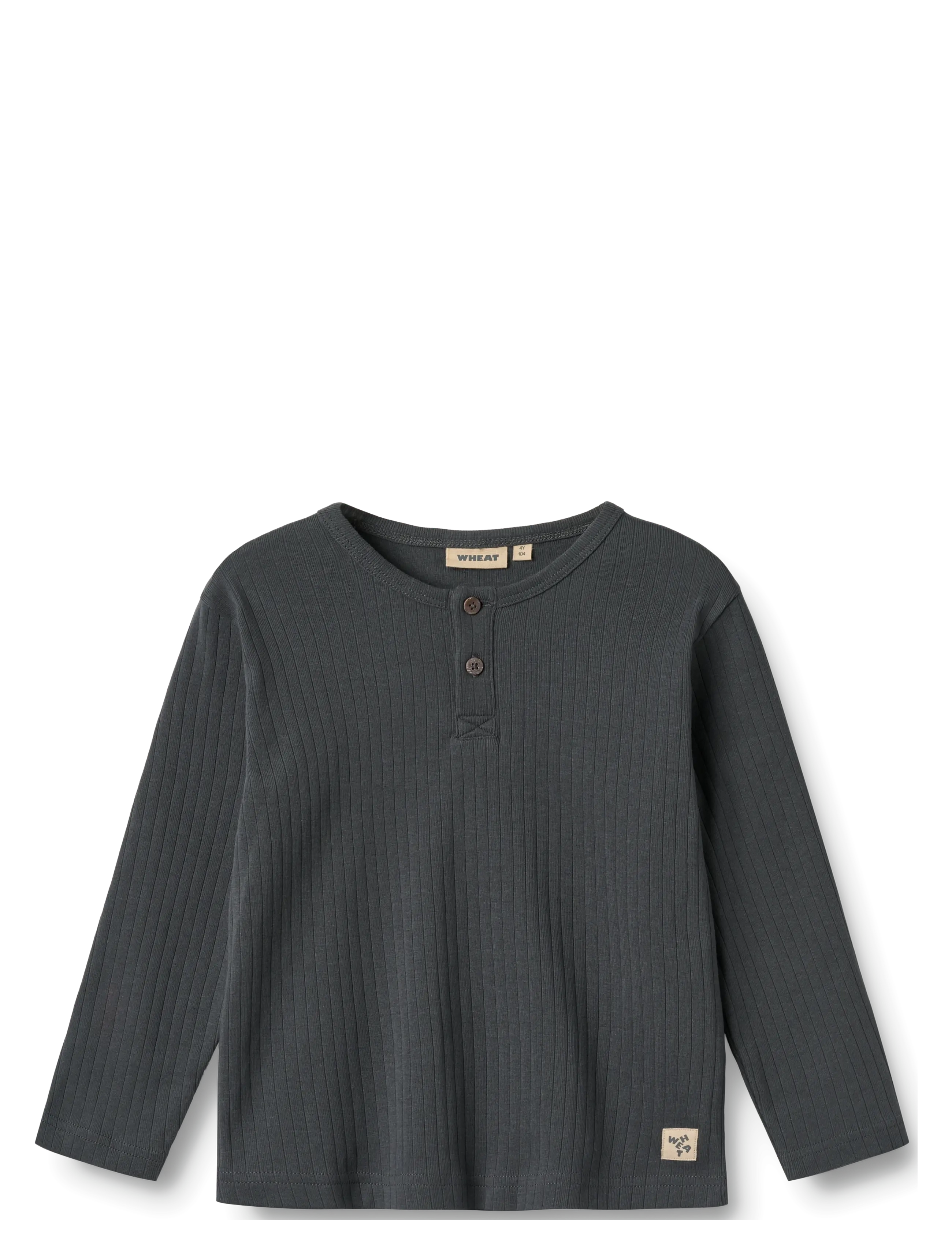 Wheat T-Shirt L/S Morris - Toppar & T-shirts - BLACK SEA / black