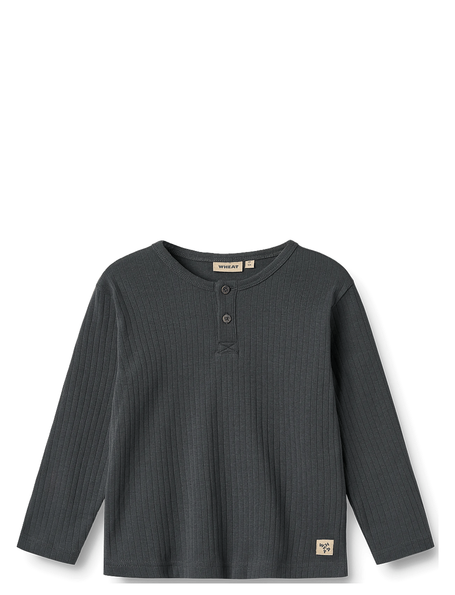 Wheat - T-Shirt L/S Morris - langärmelig - black sea - 0