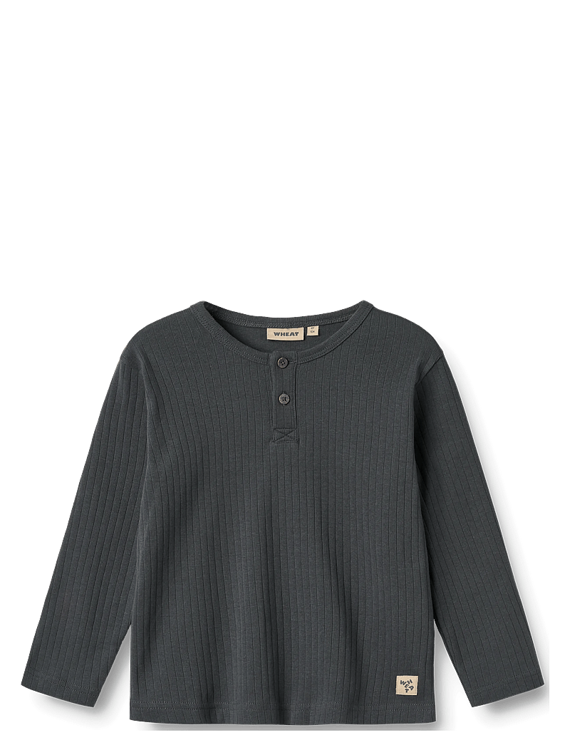 Wheat - T-Shirt L/S Morris - långärmade t-shirts - black sea - 1