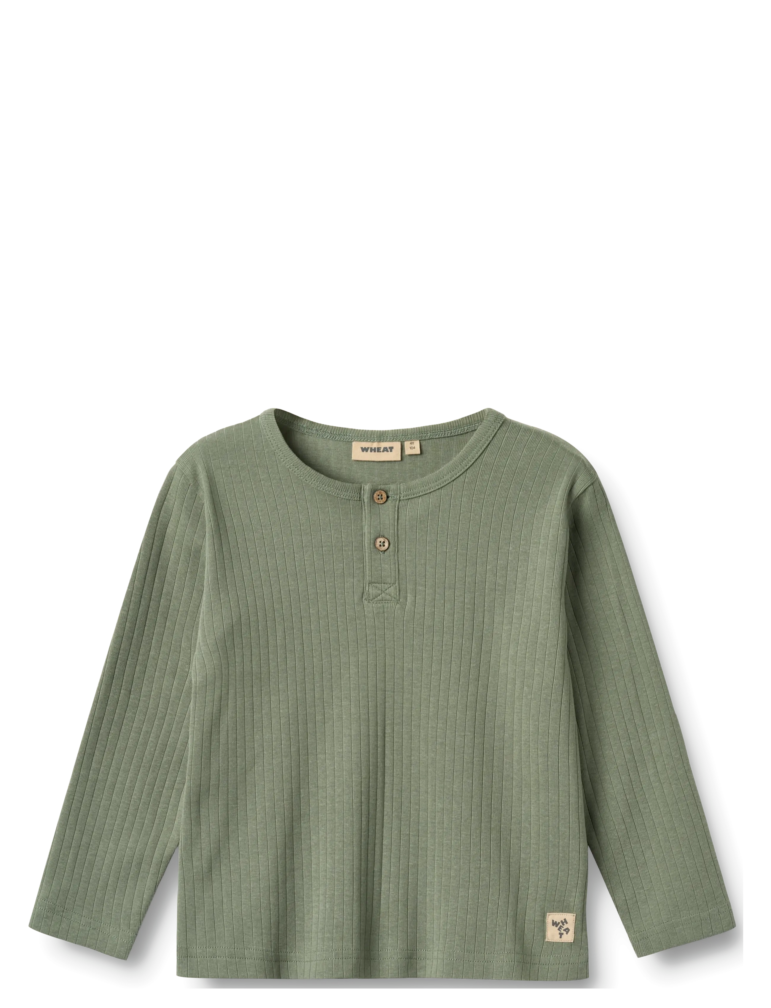 Wheat - T-Shirt L/S Morris - långärmade t-shirts - dusty green - 0