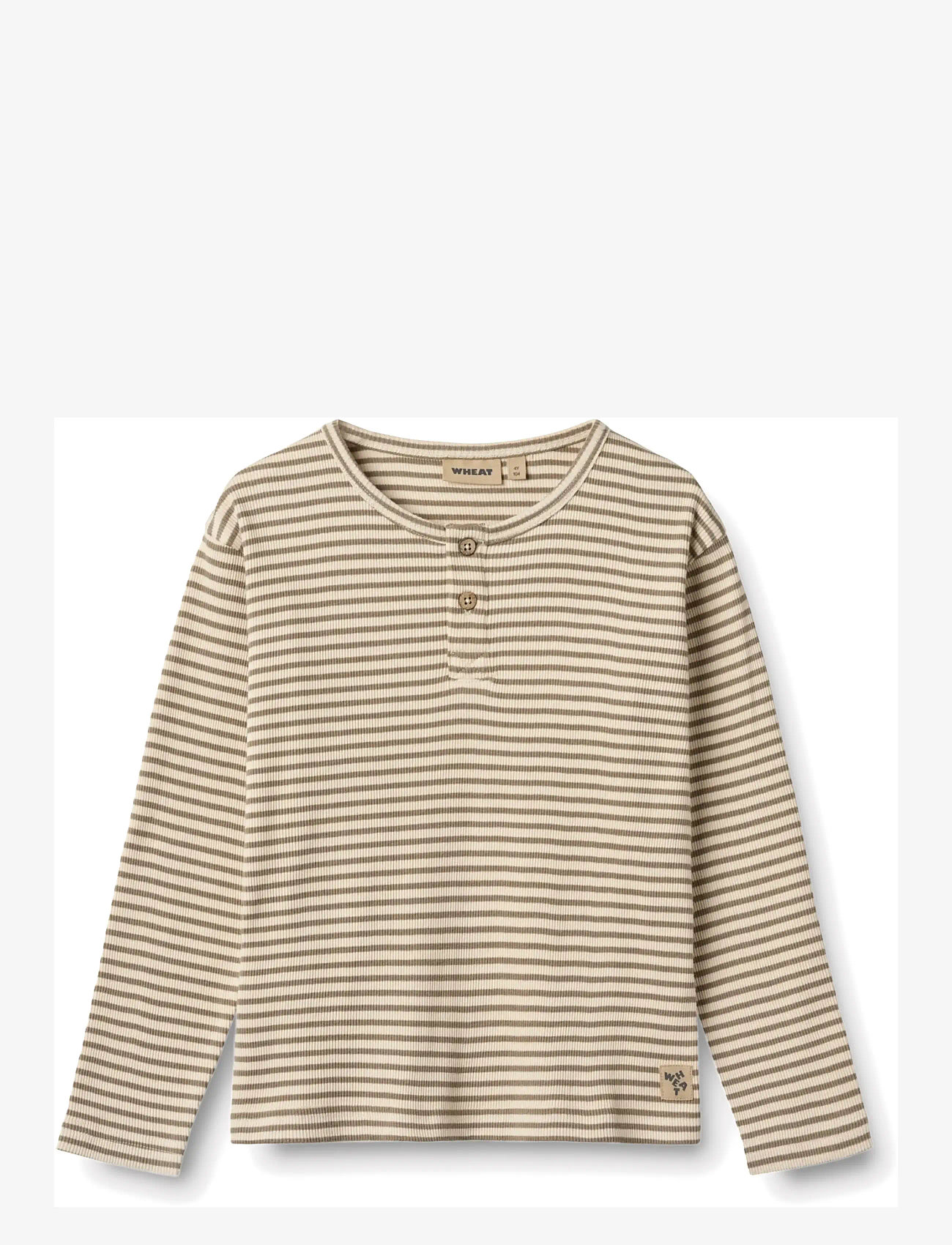 Wheat - T-shirt L/S Morris - langærmede t-shirts - stone stripe - 0