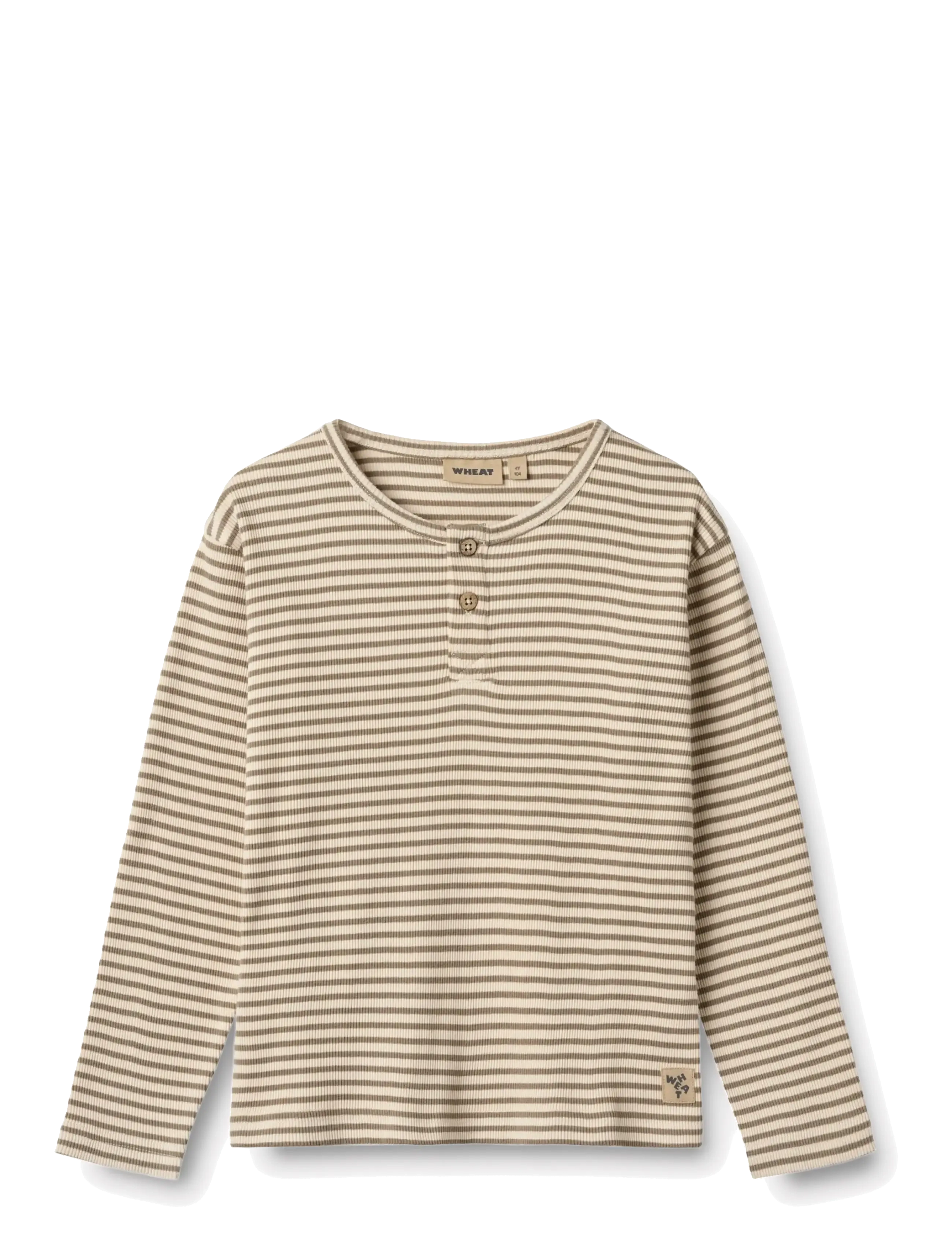Wheat - T-shirt L/S Morris - stone stripe - 1
