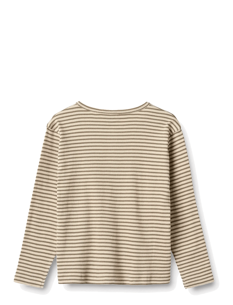 Wheat - T-shirt L/S Morris - stone stripe - 2