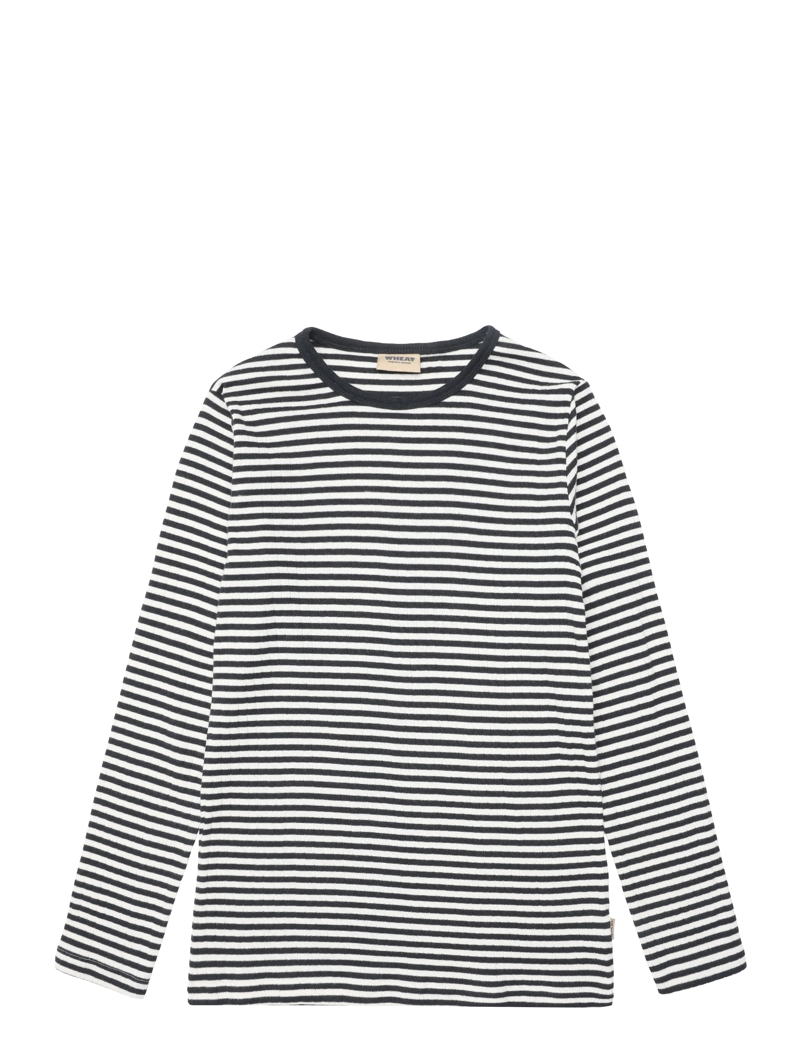 Wheat 2 Rib T-Shirt L/S Stig - Langärmelig - NAVY RIB STRIPE / navy