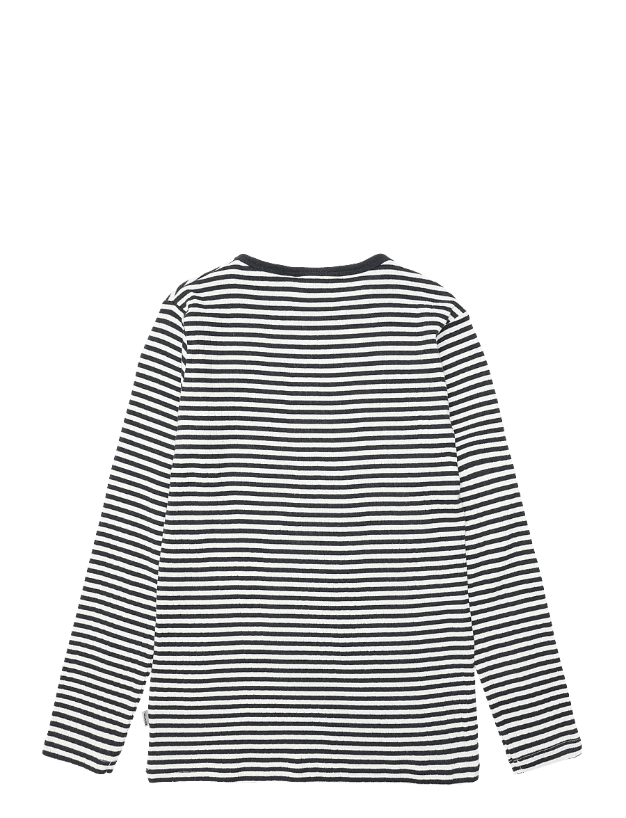 Wheat - 2 Rib T-Shirt L/S Stig - navy rib stripe - 1