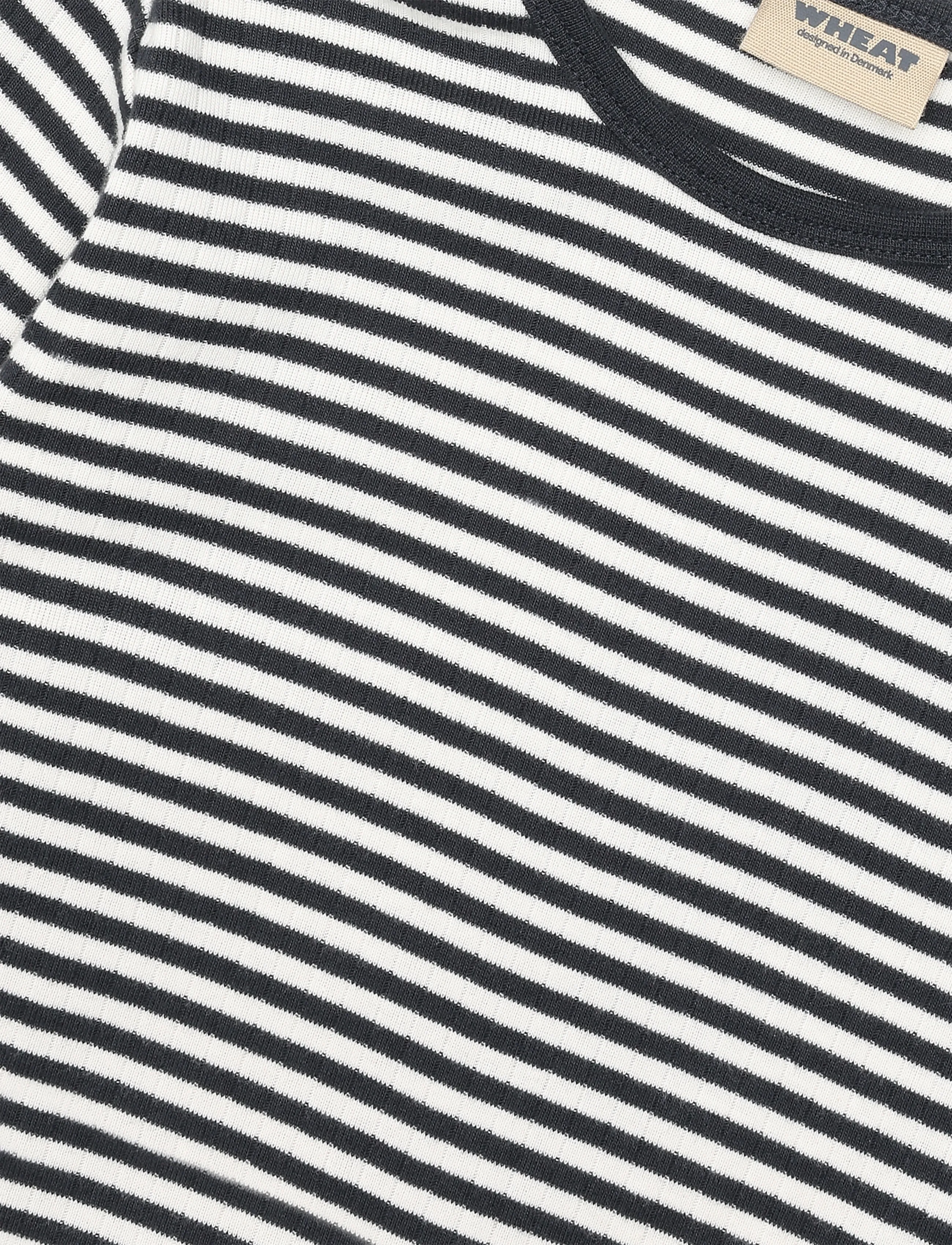 Wheat - 2 Rib T-Shirt L/S Stig - navy rib stripe - 2