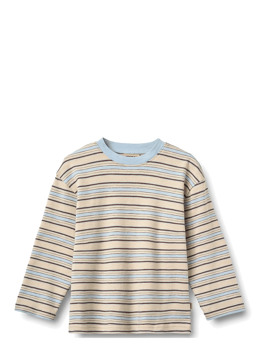 Wheat - T-shirt L/S Johan - langärmelig - multi blue stripe - 0