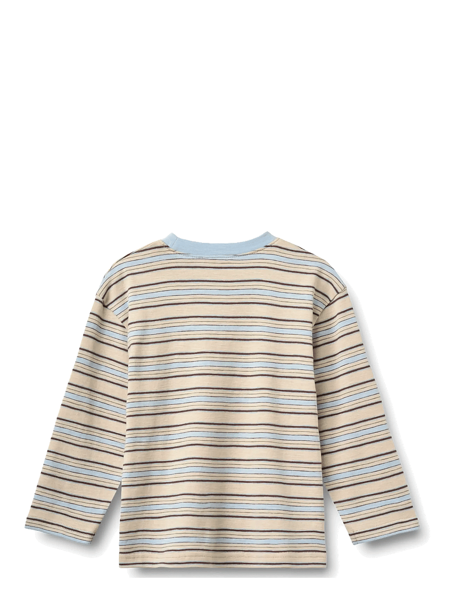 Wheat - T-shirt L/S Johan - langärmelig - multi blue stripe - 1