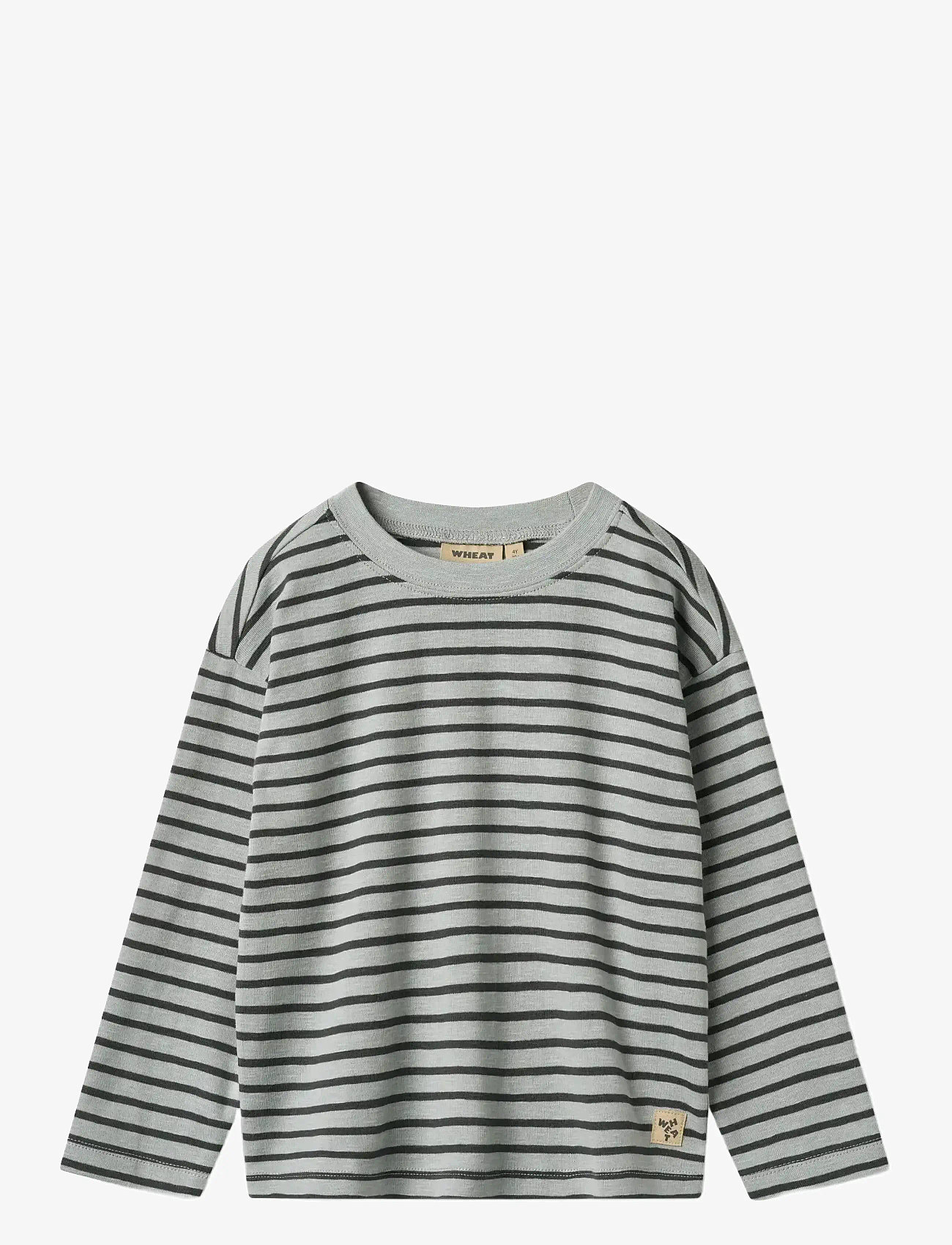 Wheat - T-Shirt L/S Dallas - långärmade t-shirts - soft blue stripe - 0