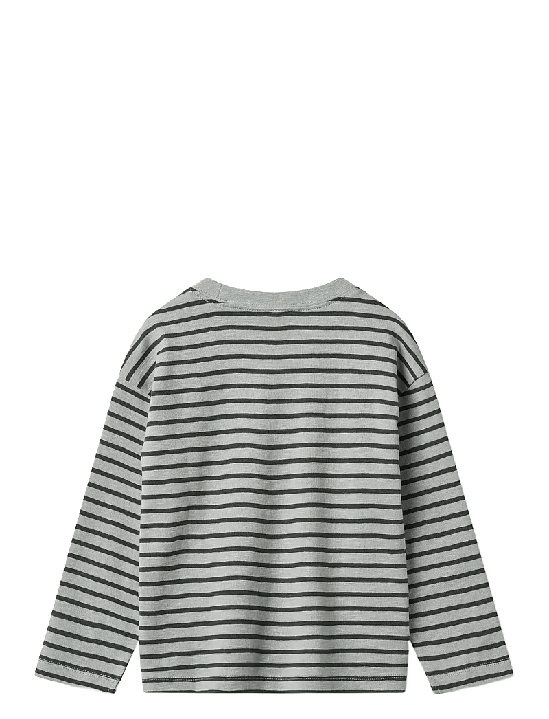 Wheat - T-Shirt L/S Dallas - långärmade t-shirts - soft blue stripe - 1