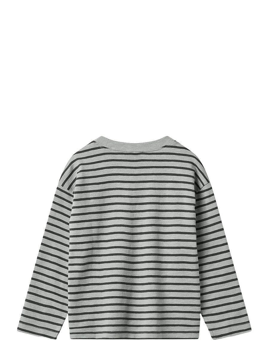 Wheat - T-Shirt L/S Dallas - soft blue stripe - 1