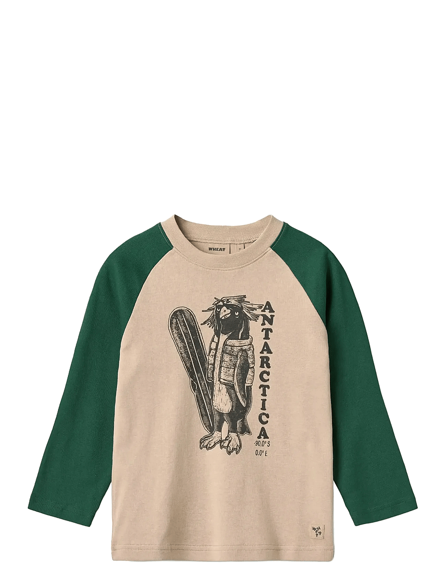 Wheat - T-shirt L/S Rolf - lange mouwen - kale - 0