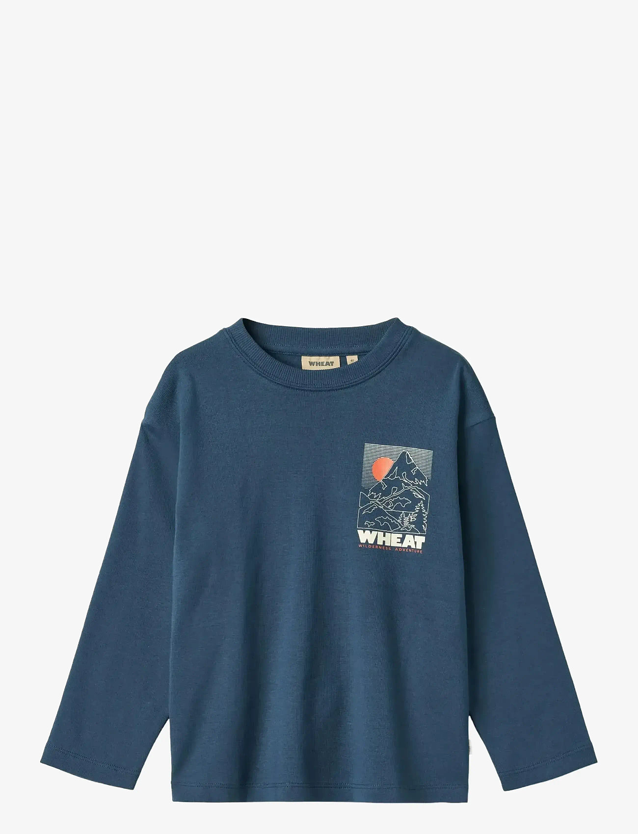 Wheat - T-shirt L/S print Dixie - autumn clothing - blue denim - 0